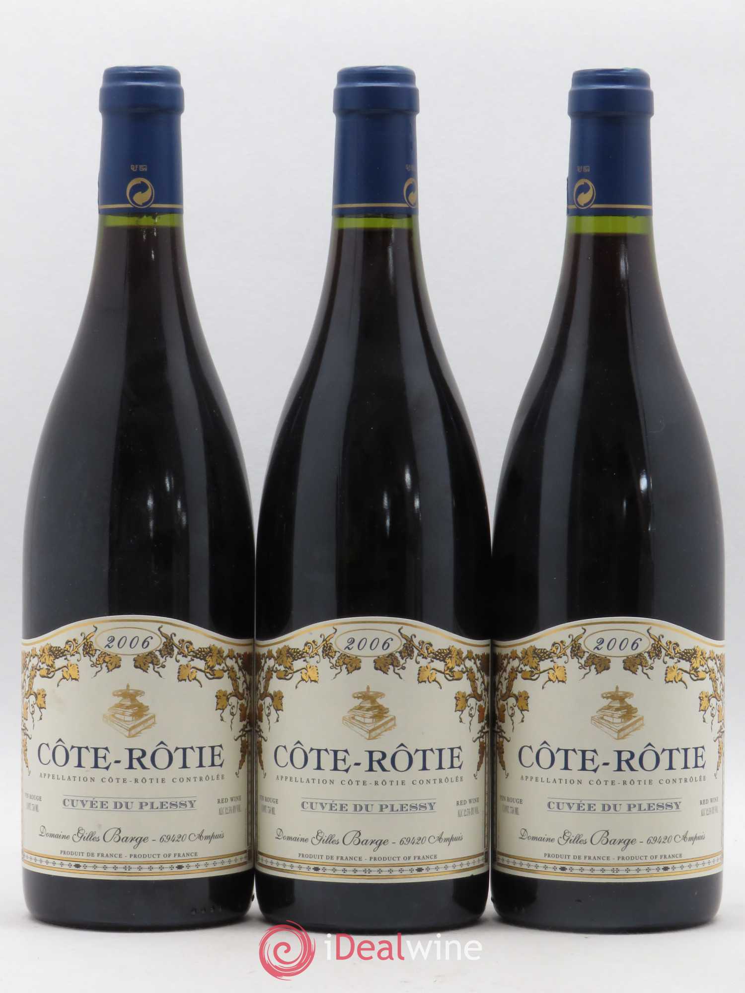 Côte-Rôtie Cuvée du Plessy Domaine Gilles Barge 2006 - Posten von 3 Flaschen - 0