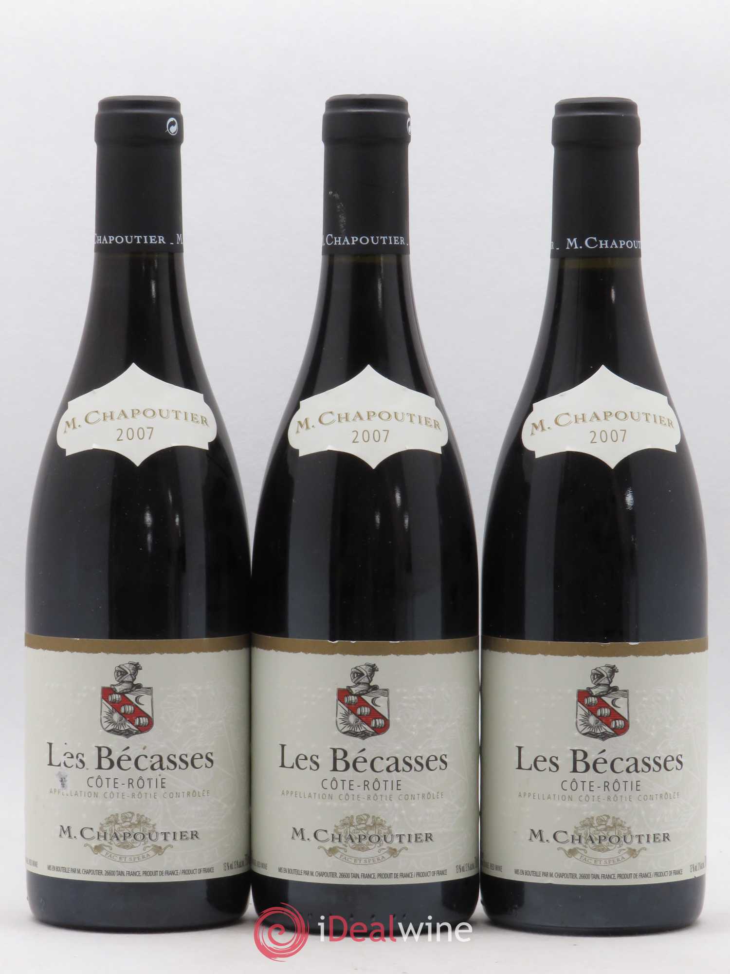 Côte-Rôtie Les Bécasses Chapoutier 2007 - Lot de 3 bouteilles - 0