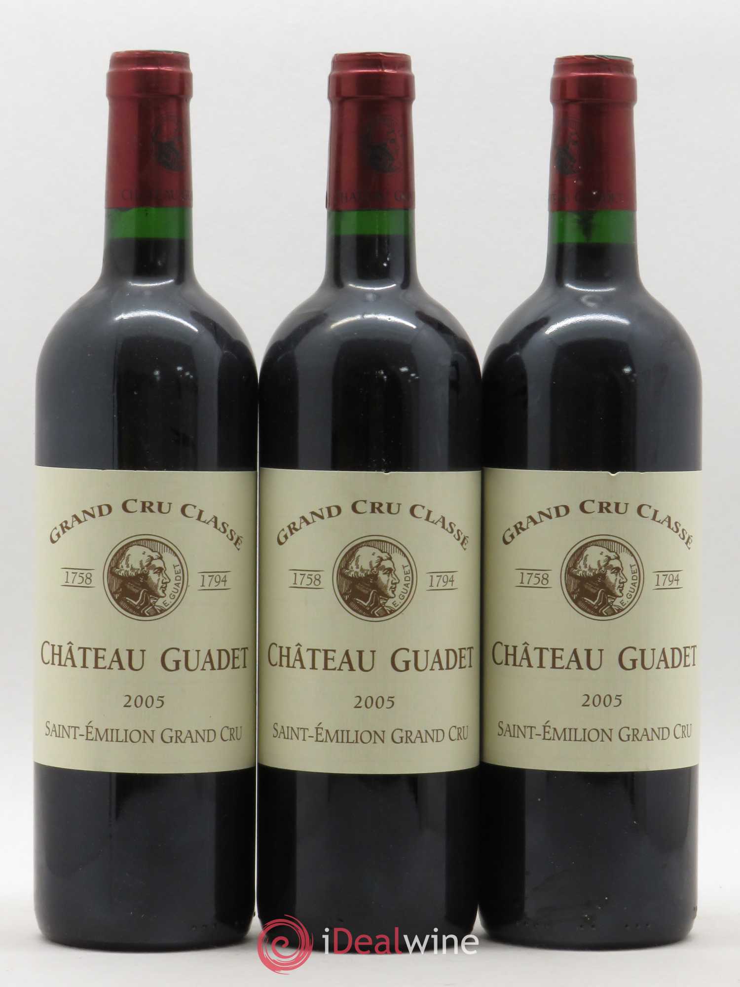 Château Guadet Grand Cru Classé 2005 - Lot de 3 bouteilles - 0