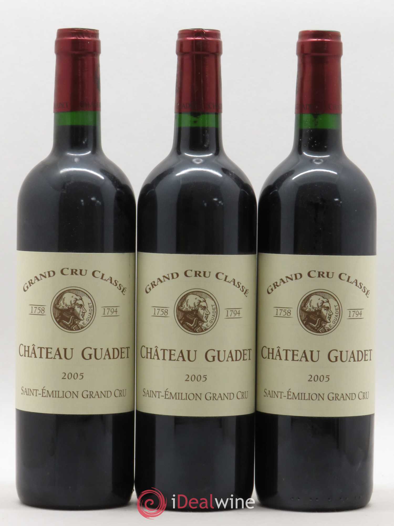 Château Guadet Grand Cru Classé 2005 - Lot de 3 bouteilles - 0