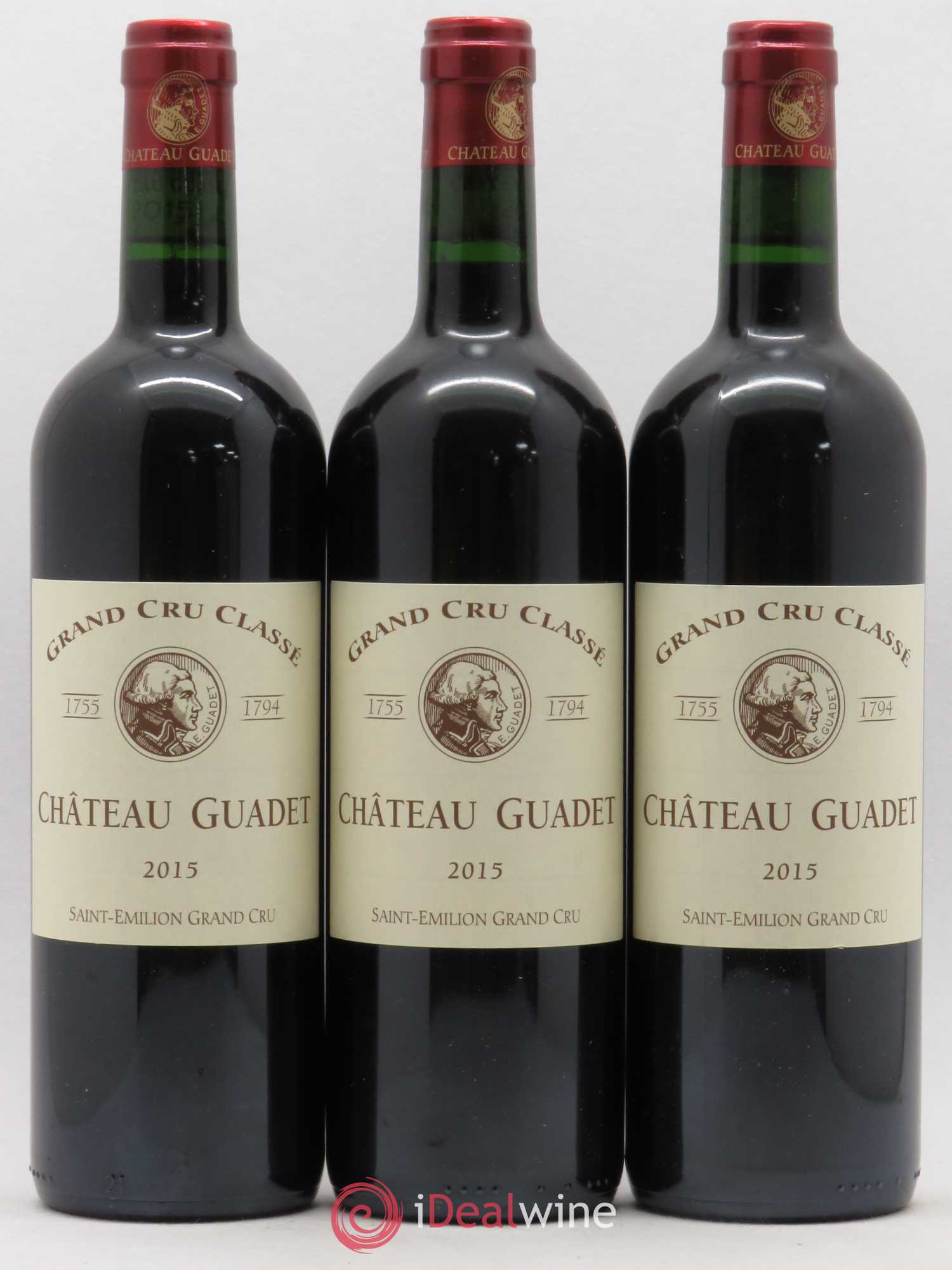 Château Guadet Grand Cru Classé 2015 - Lot de 3 bouteilles - 0