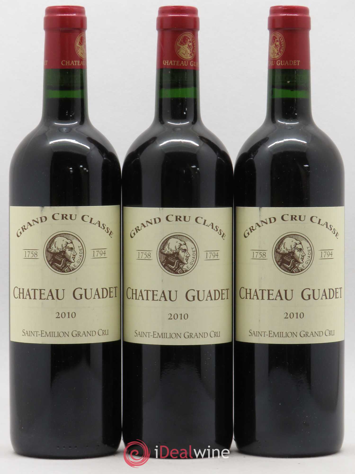Château Guadet Grand Cru Classé 2010 - Lot de 3 bouteilles - 0