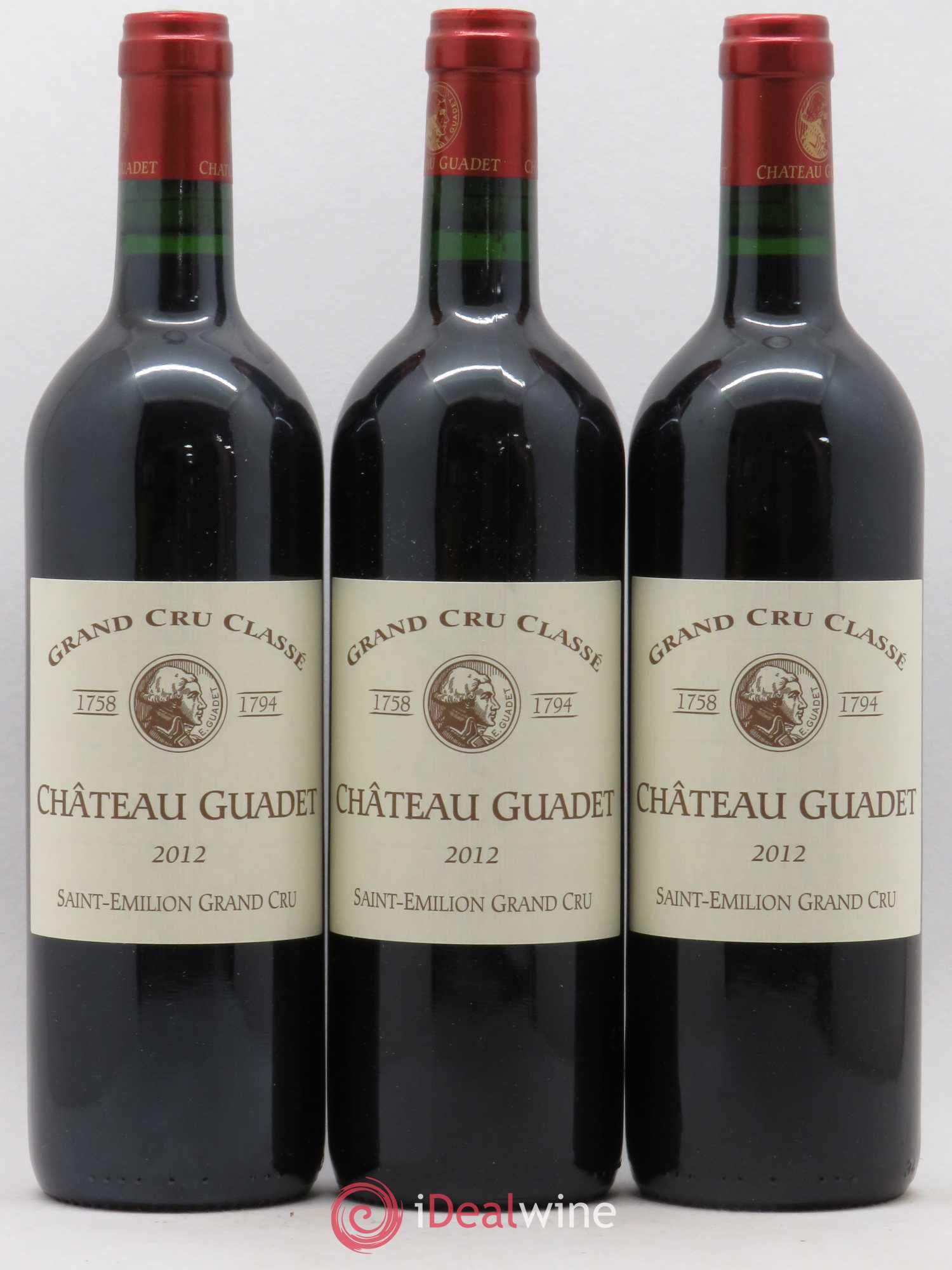 Château Guadet Grand Cru Classé 2012 - Lot de 3 bouteilles - 0