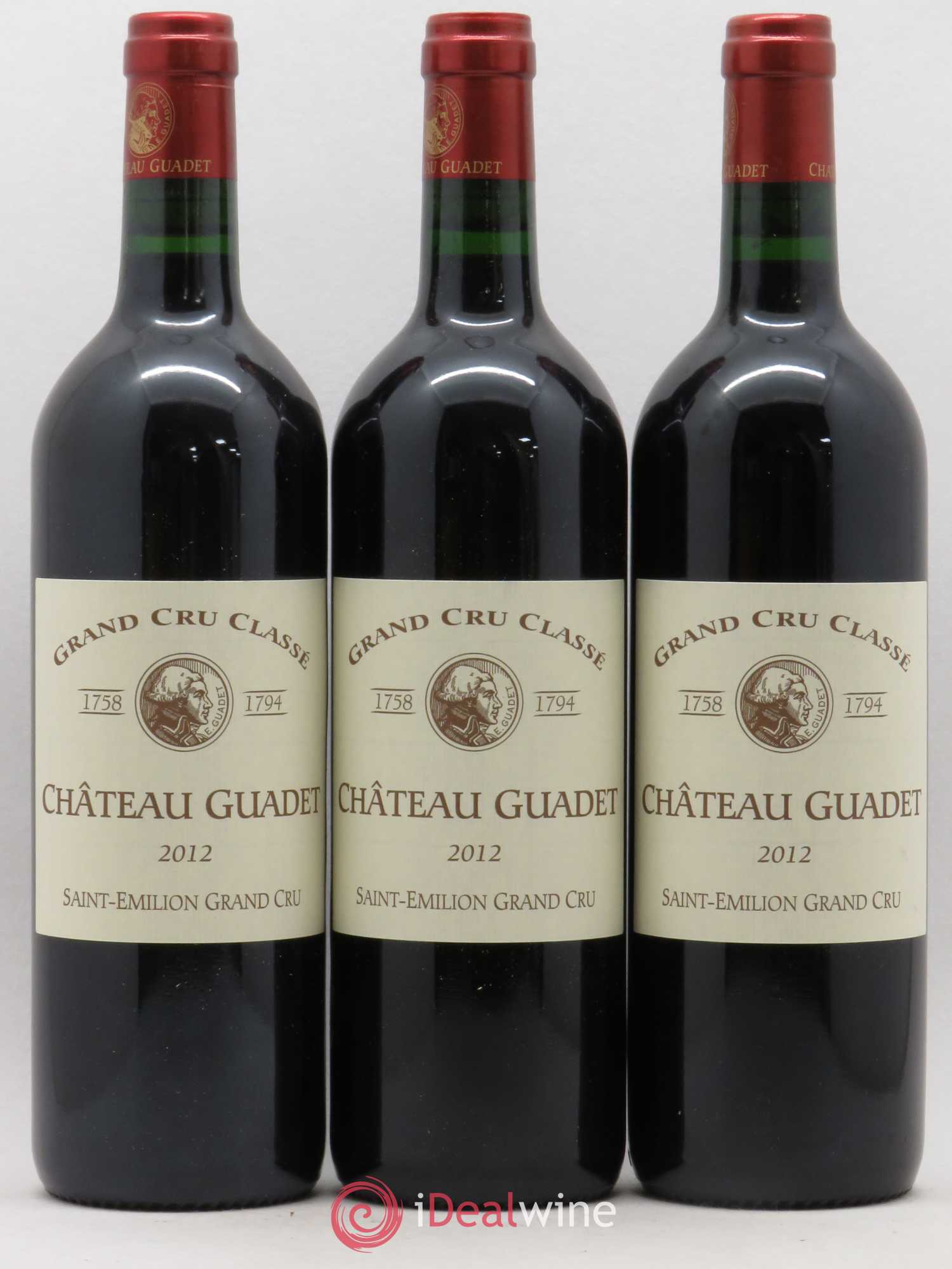 Château Guadet Grand Cru Classé 2012 - Lot de 3 bouteilles - 0
