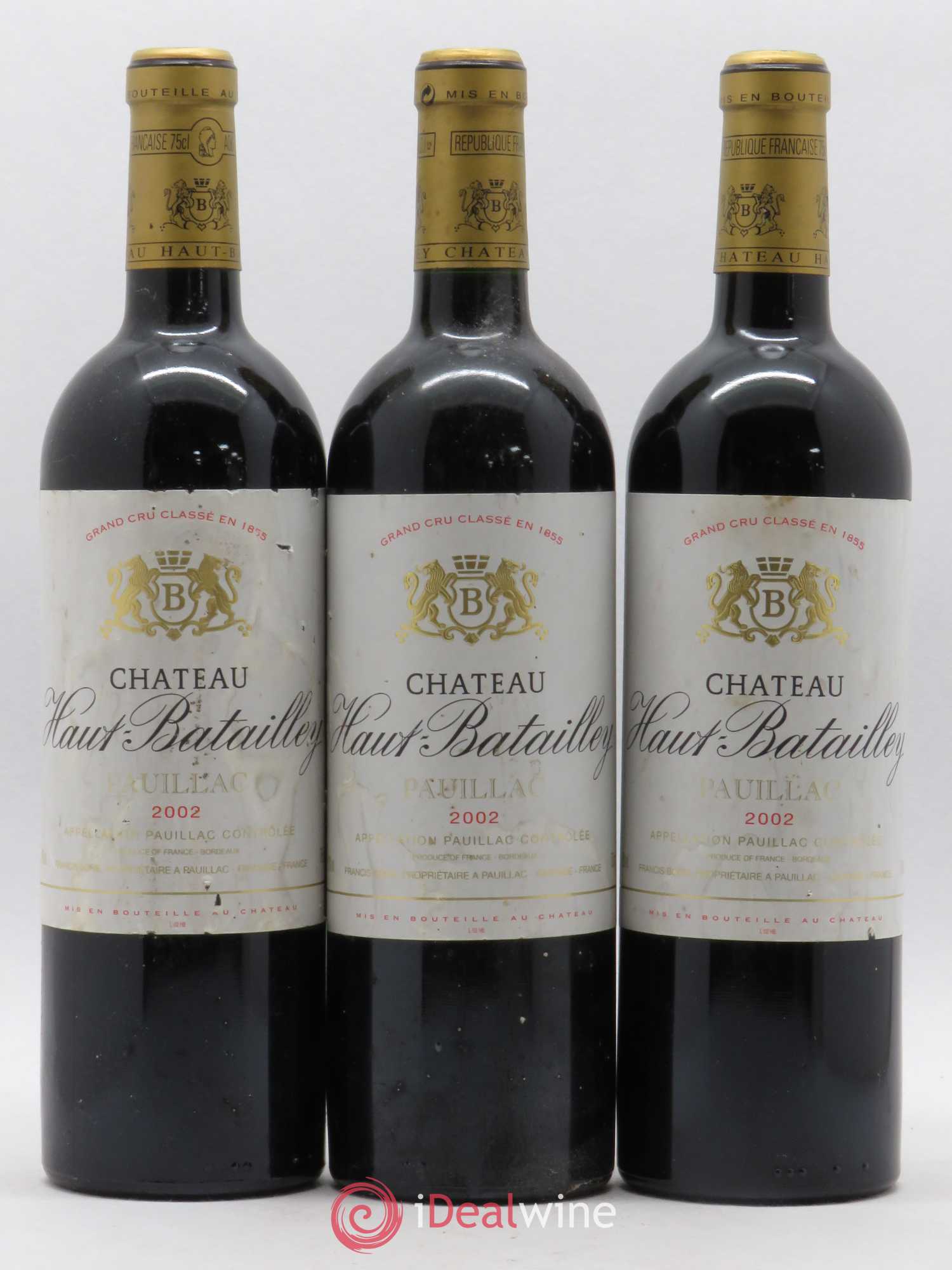 Château Haut Batailley 5ème Grand Cru Classé 2002 - Lot de 3 bouteilles - 0