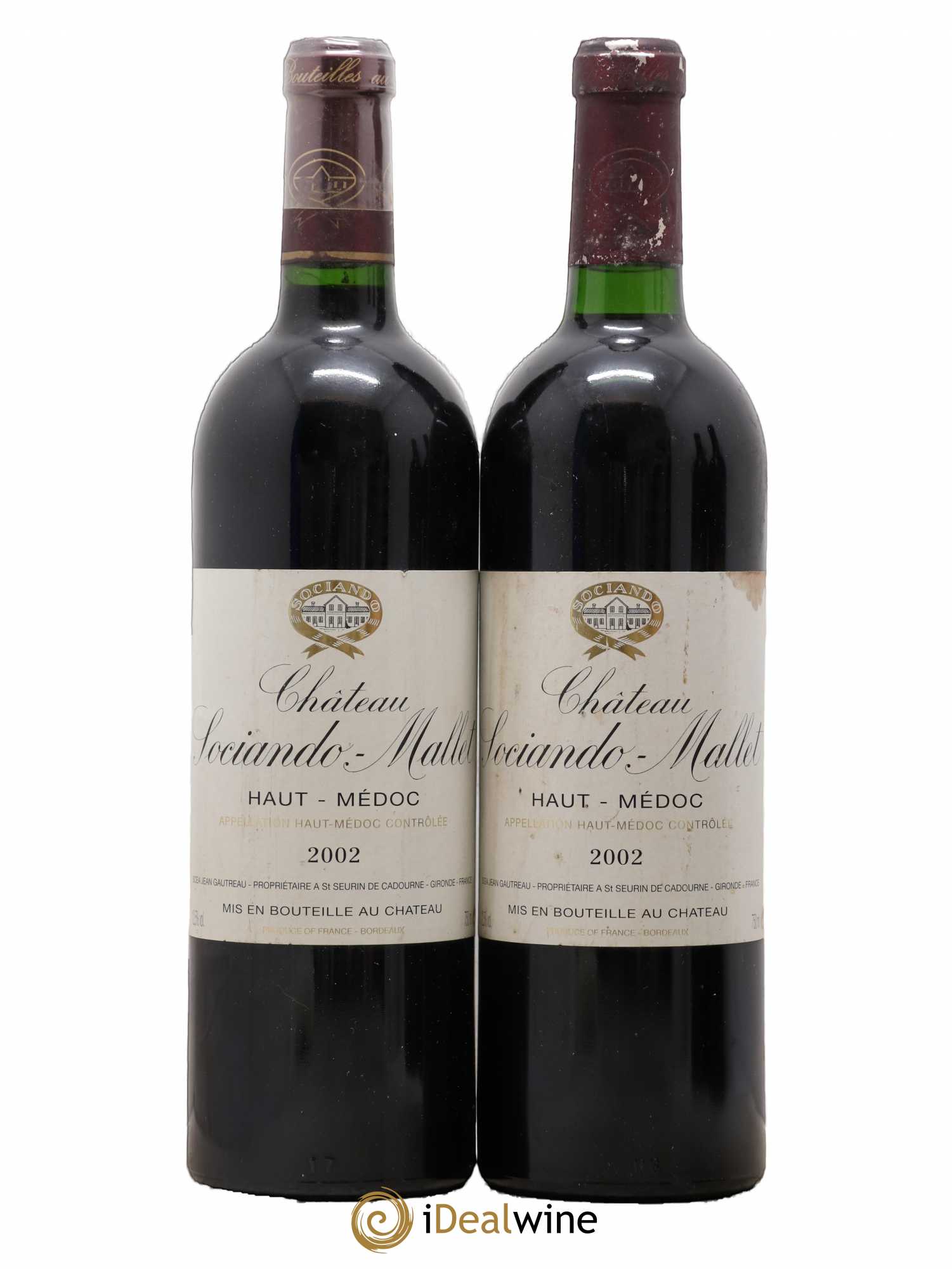 Château Sociando Mallet 2002 - Lot de 2 bouteilles - 0