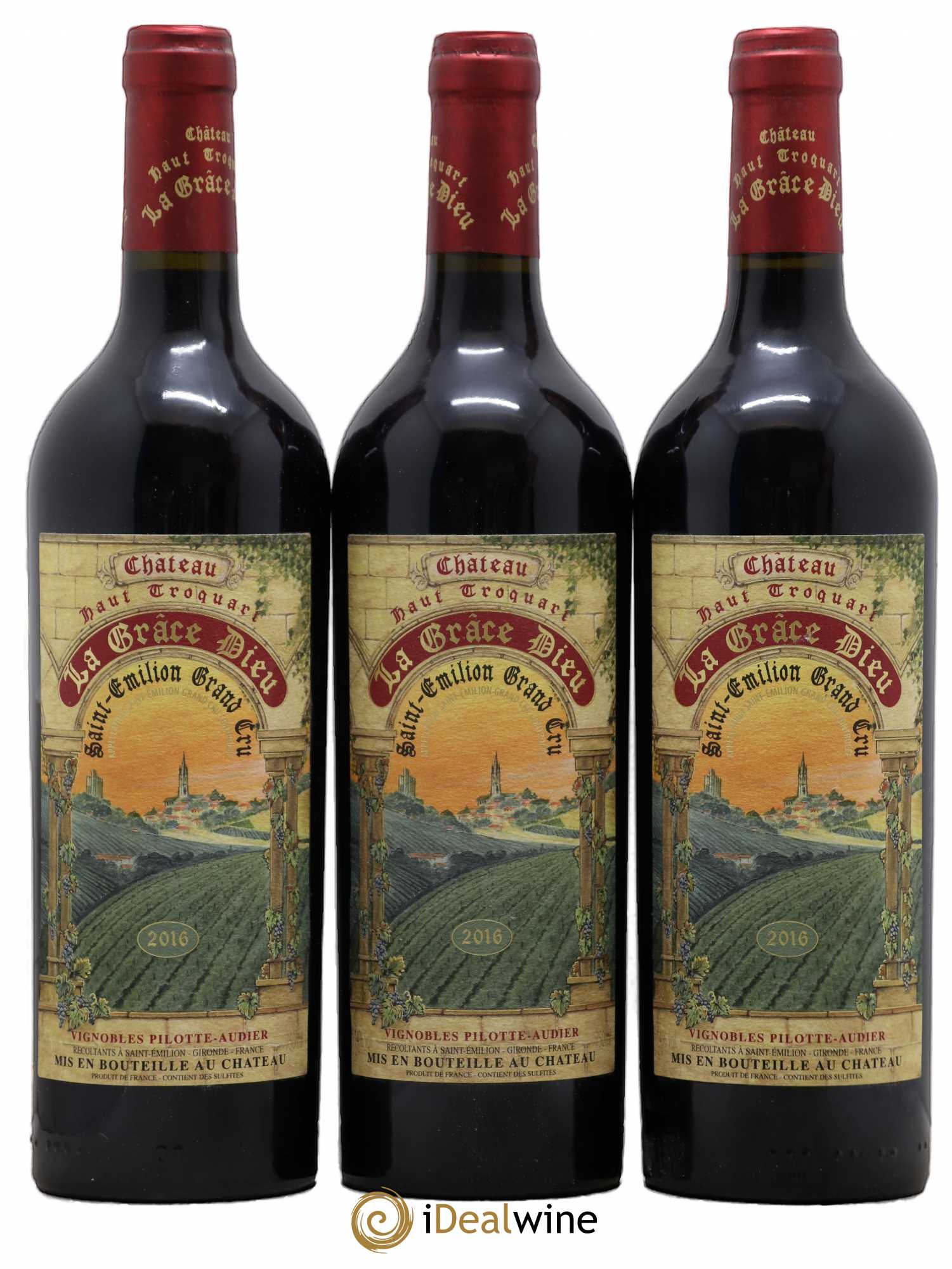 Saint-Émilion Grand Cru Chateau Haut Troquard La Grâce Dieu 2016 - Posten von 3 Flaschen - 0