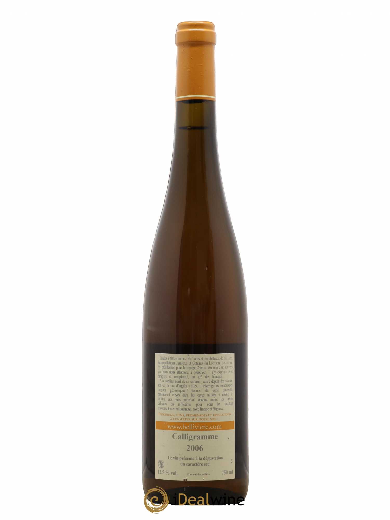 Jasnières Calligramme Domaine de Bellivière 2006 - Lot de 1 bouteille - 1