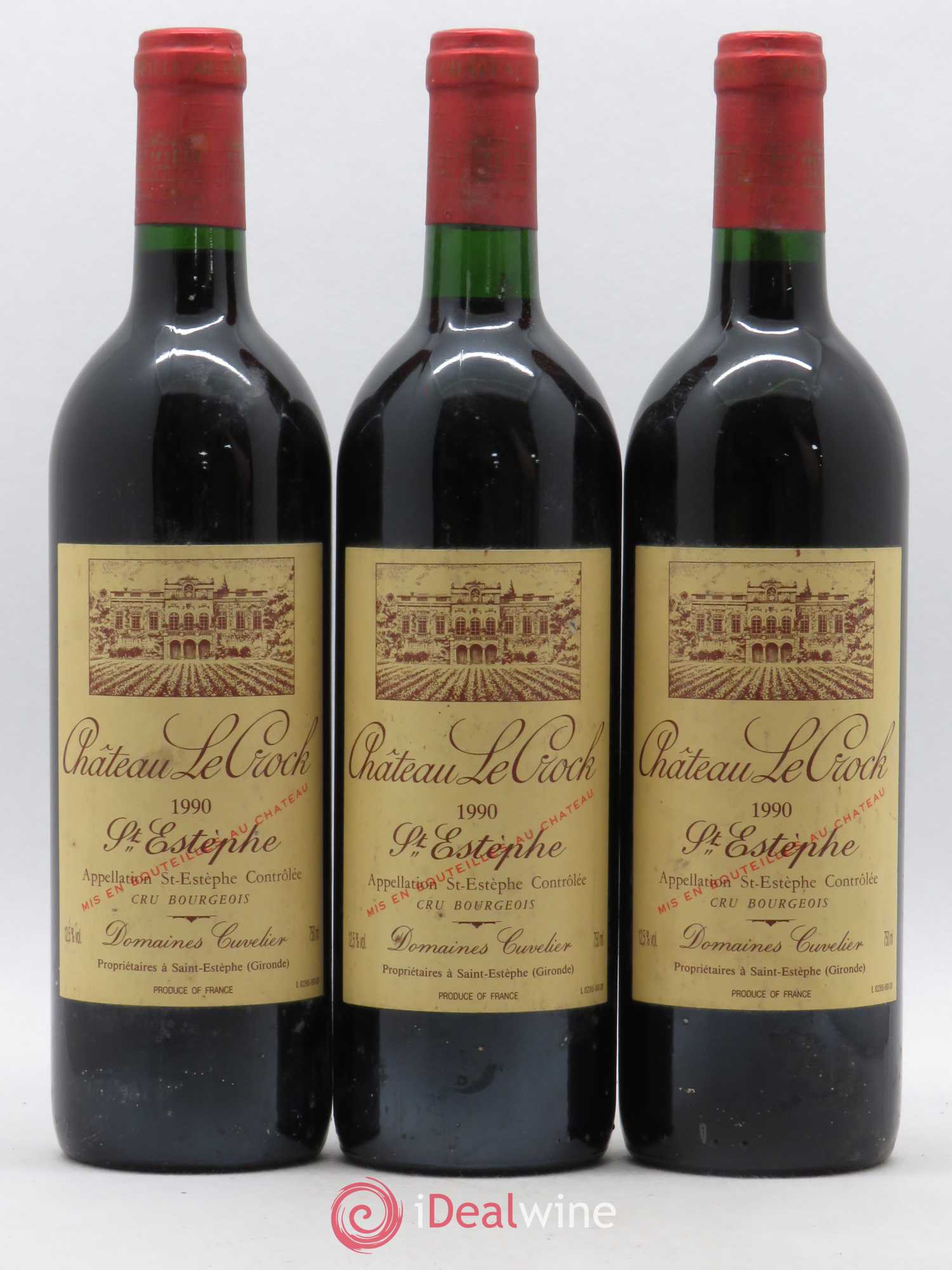 Château le Crock Cru Bourgeois 1990 - Lot de 3 bouteilles - 0