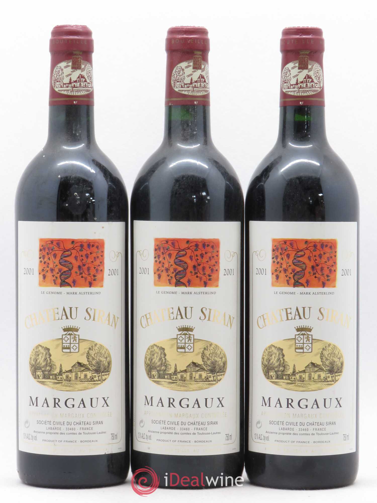 Château Siran 2001 - Lot de 3 bouteilles - 0