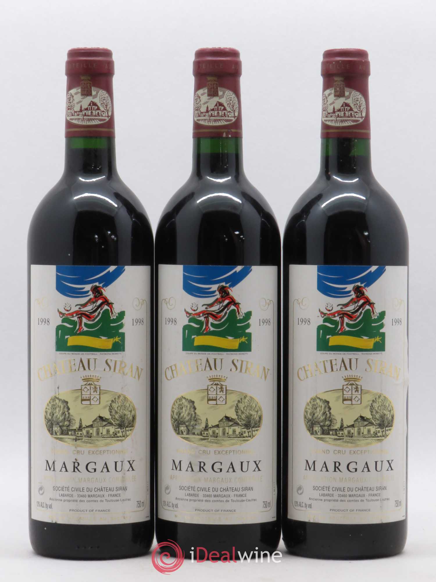 Château Siran 1998 - Lot de 3 bouteilles - 0