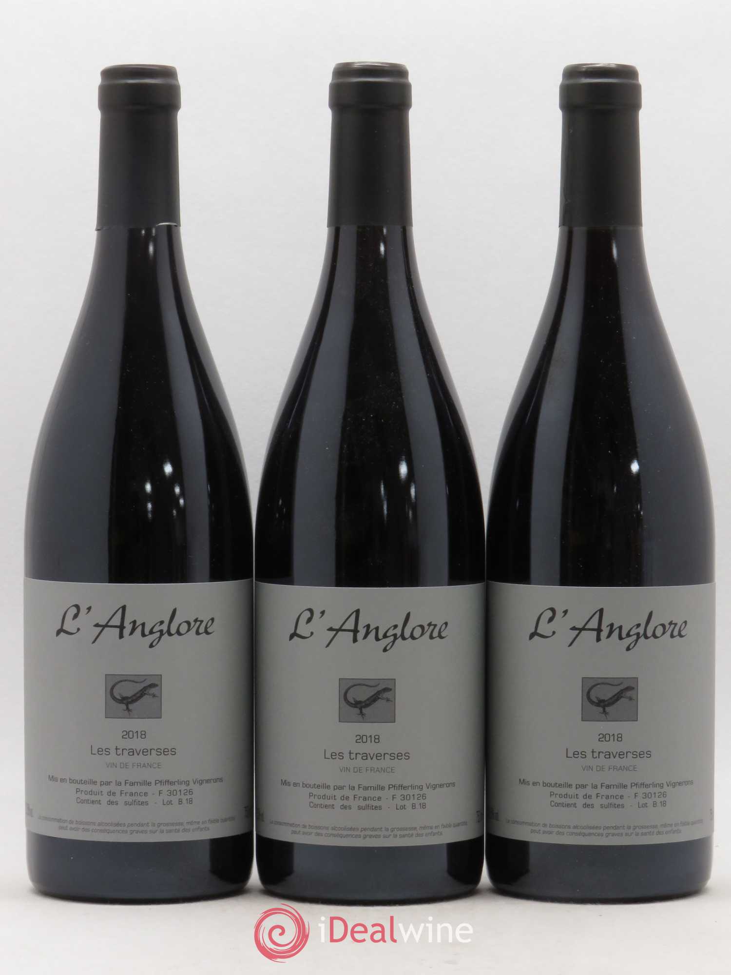 Vin de France Les Traverses L'Anglore 2018 - Lot de 3 bouteilles - 0