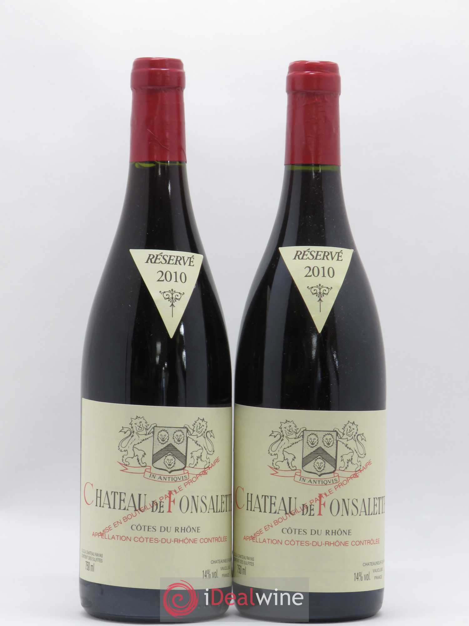 Côtes-du-Rhône Château de Fonsalette Emmanuel Reynaud 2010 - Lot de 2 bouteilles - 0