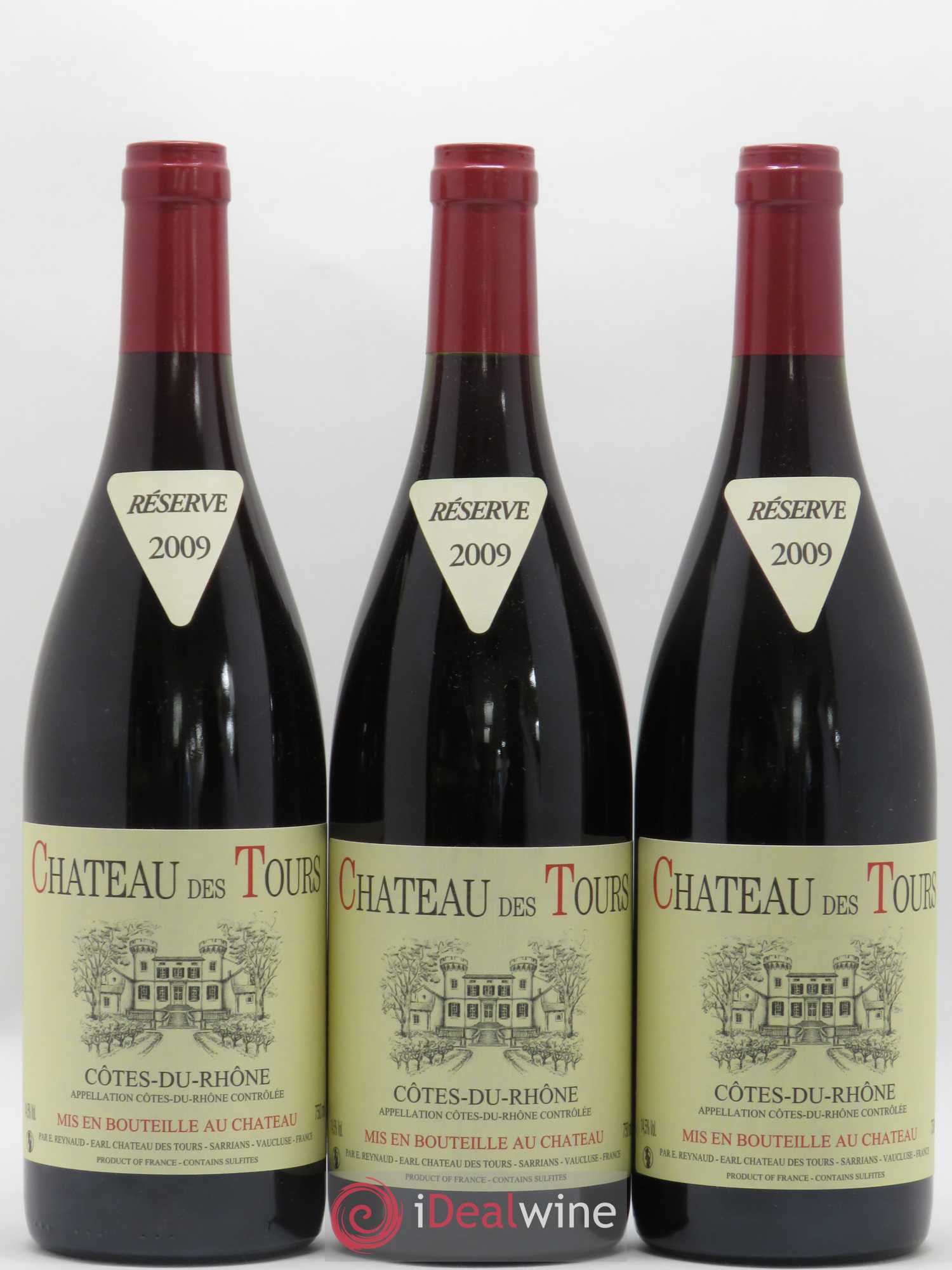 Côtes-du-Rhône Château des Tours Emmanuel Reynaud 2009 - Lot de 3 bouteilles - 0
