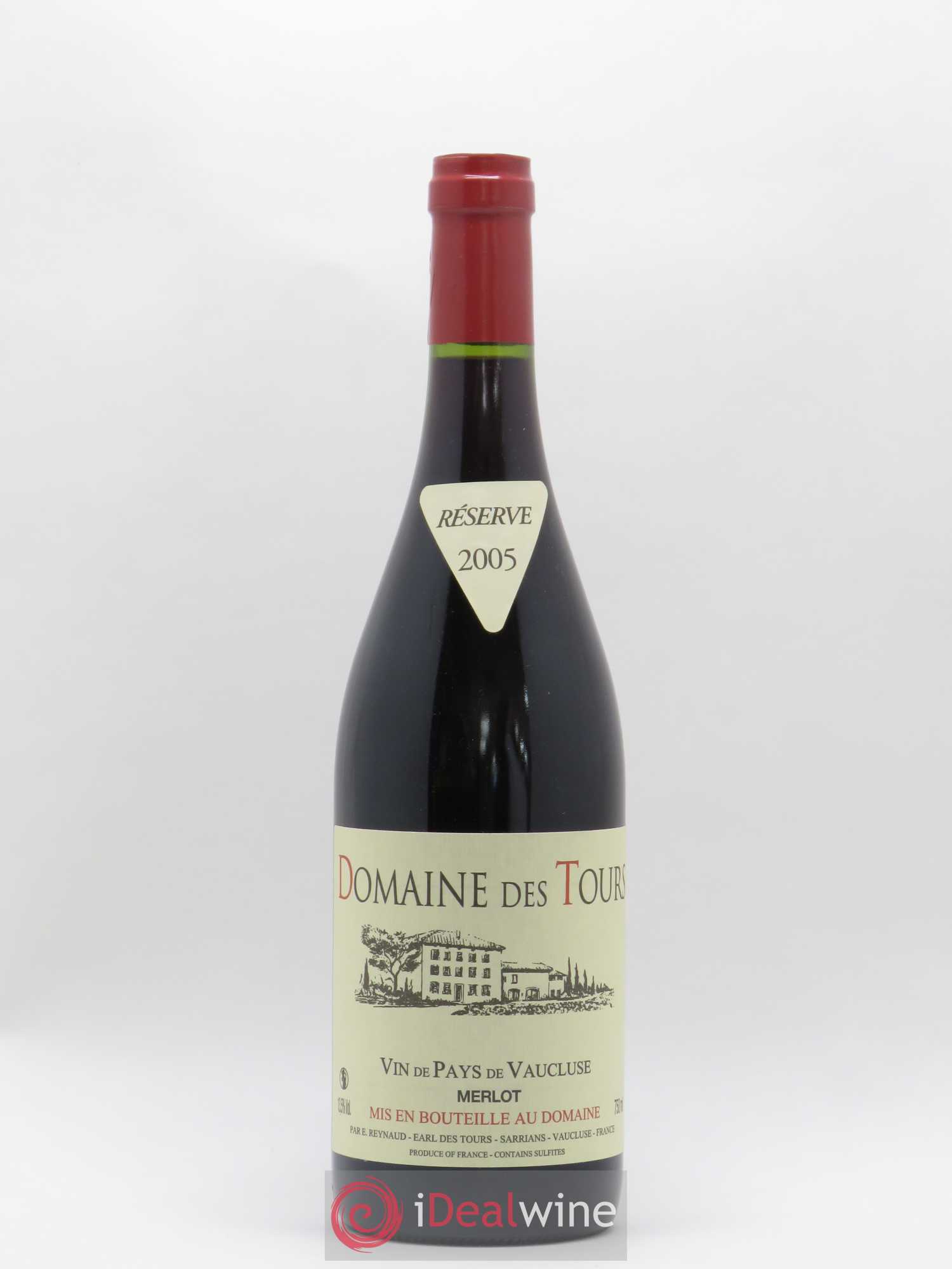 Vaucluse Domaine des Tours Merlot Emmanuel Reynaud 2005 - Lot de 1 bouteille - 0