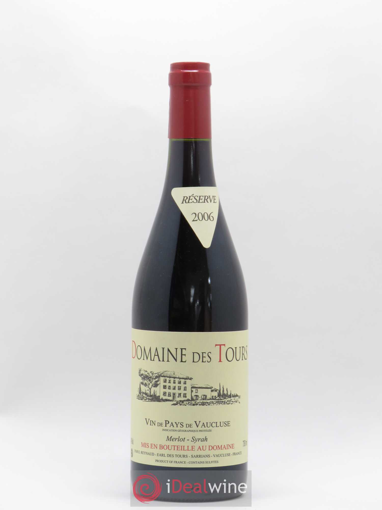 Vaucluse Domaine des Tours Merlot-Syrah Emmanuel Reynaud 2006 - Lot de 1 bouteille - 0