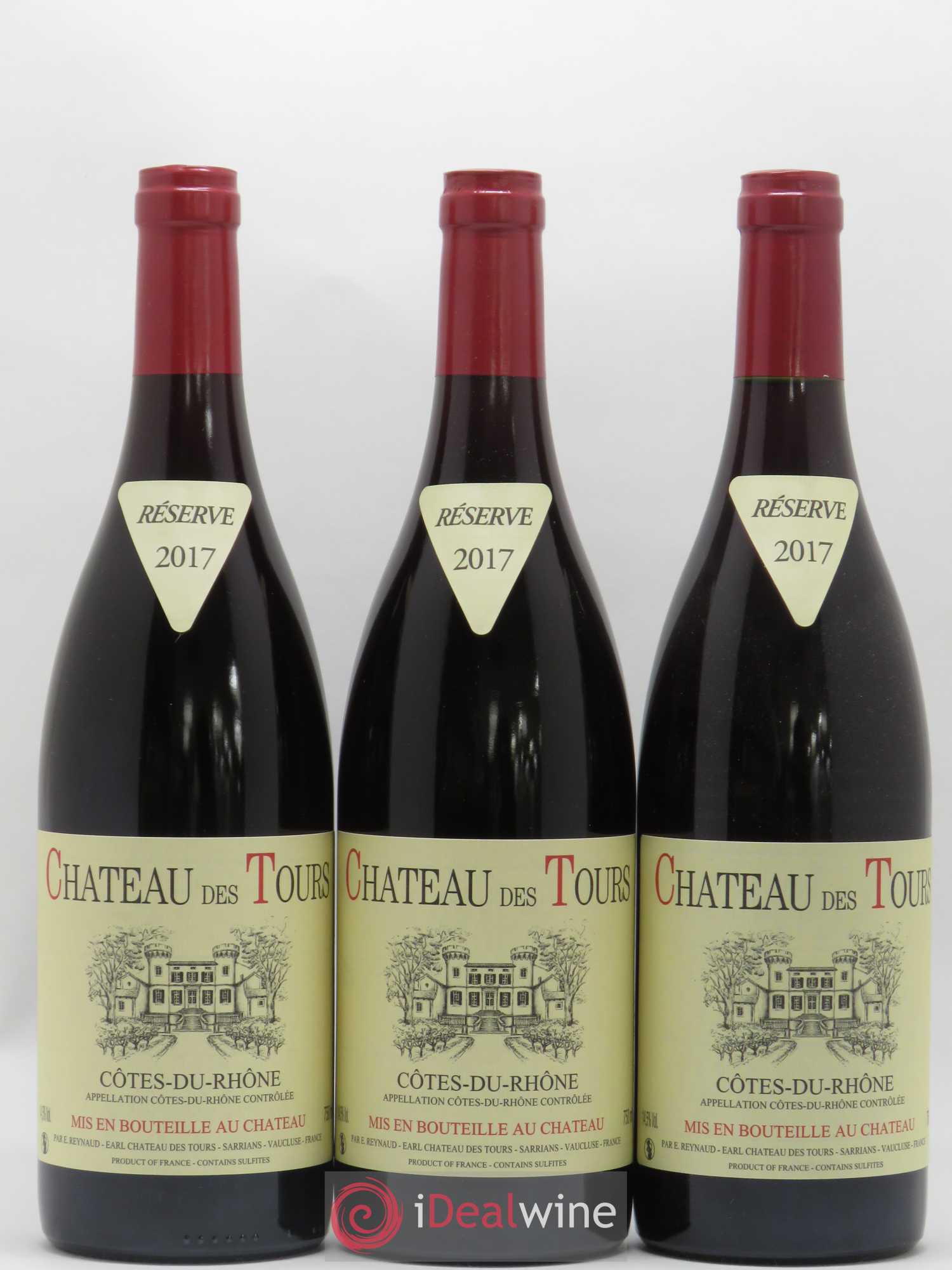Côtes-du-Rhône Château des Tours Emmanuel Reynaud 2017 - Lot de 3 bouteilles - 0