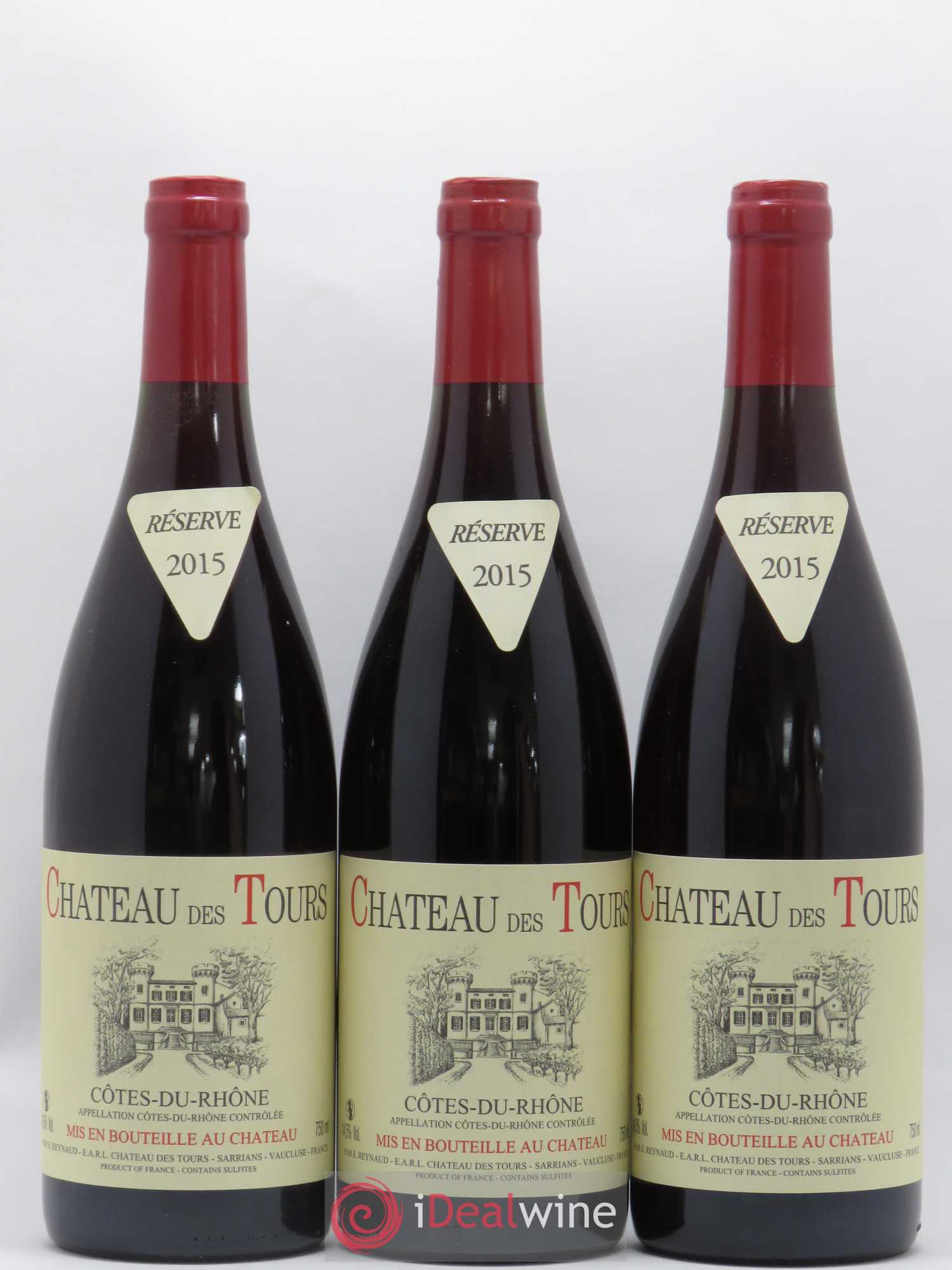 Côtes-du-Rhône Château des Tours Emmanuel Reynaud 2015 - Lot de 3 bouteilles - 0