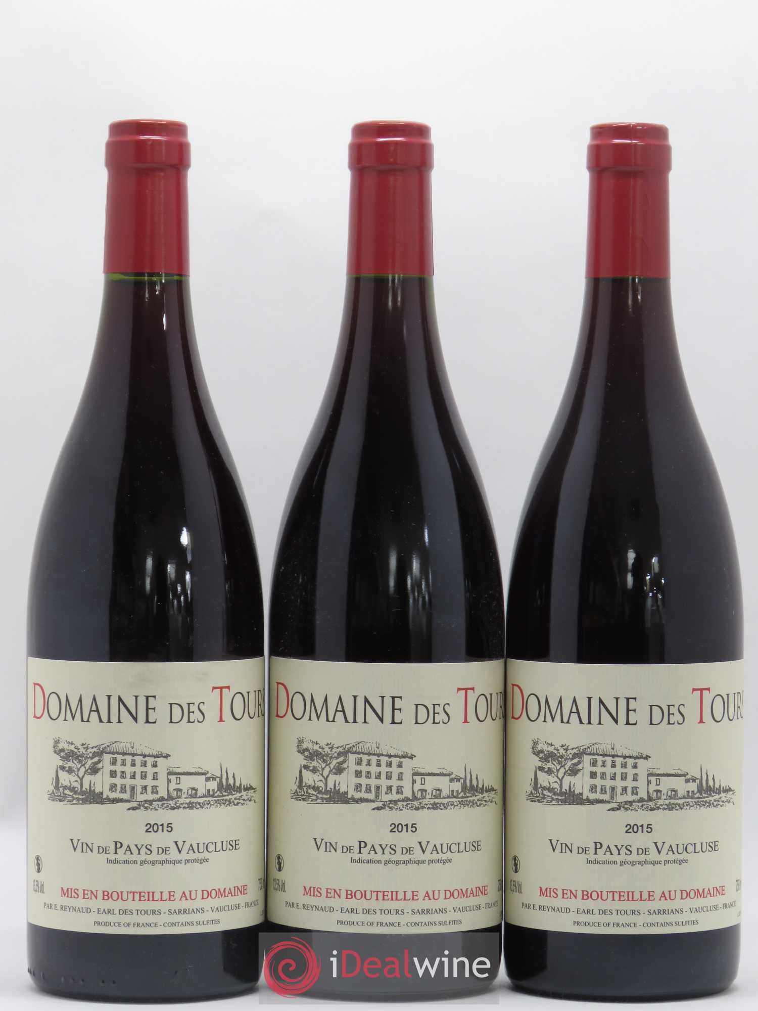 Vaucluse (Vin de Pays de Vaucluse) Domaine des Tours Emmanuel Reynaud 2015 - Lot de 3 bouteilles - 0