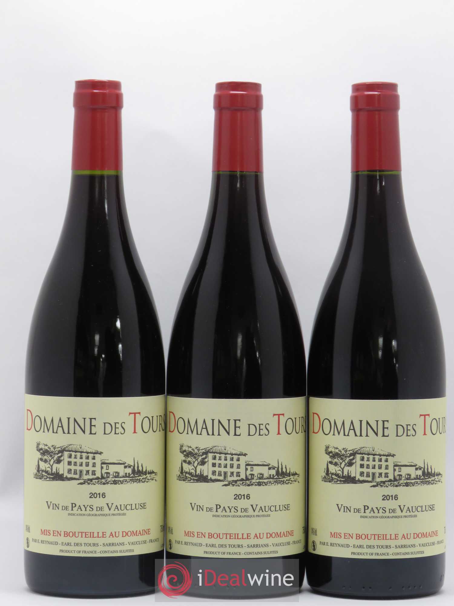 Vaucluse (Vin de Pays de Vaucluse) Domaine des Tours Emmanuel Reynaud 2016 - Lot de 3 bouteilles - 0
