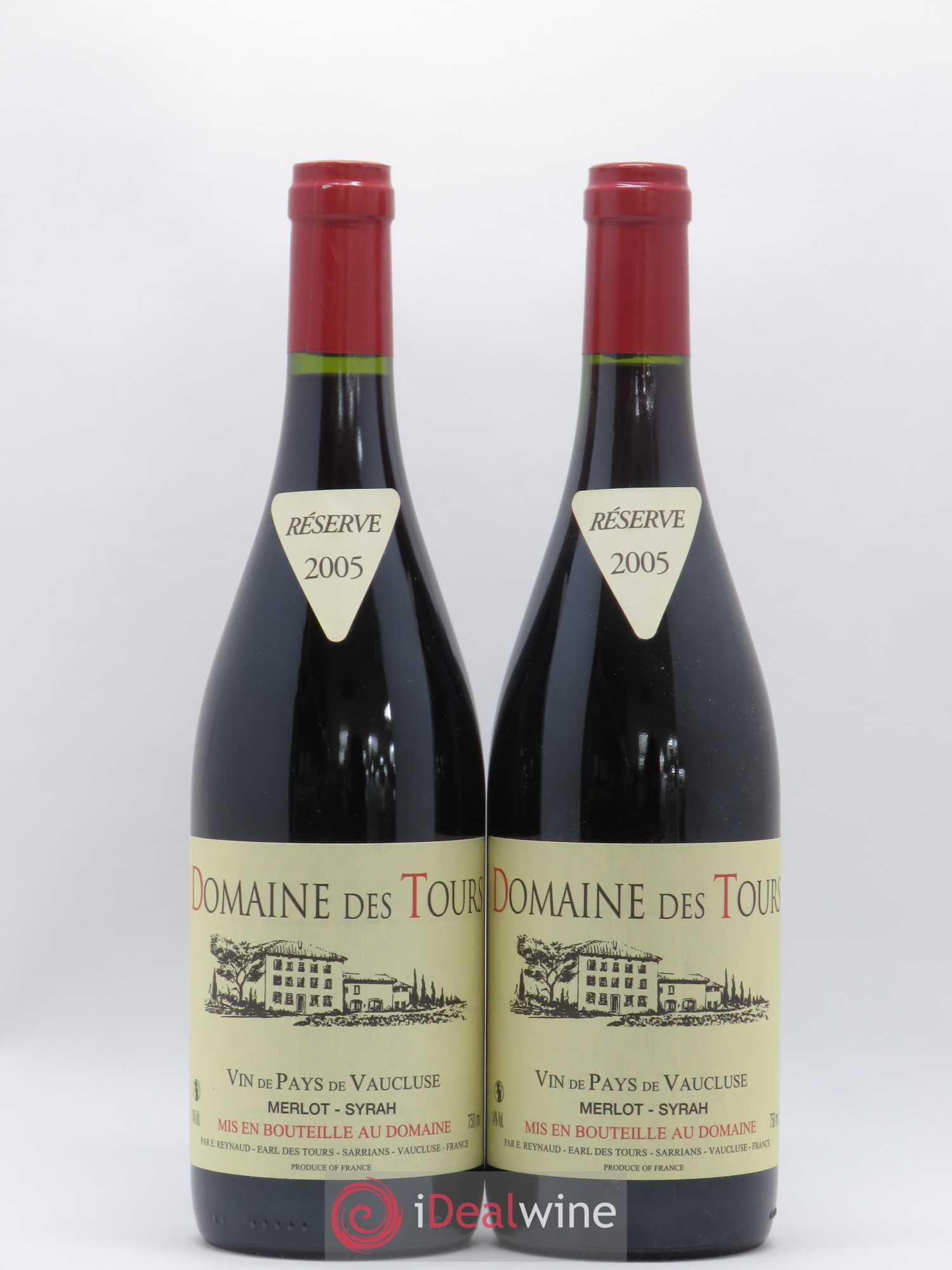 Vaucluse Domaine des Tours Merlot-Syrah Emmanuel Reynaud 2005 - Lot de 2 bouteilles - 0