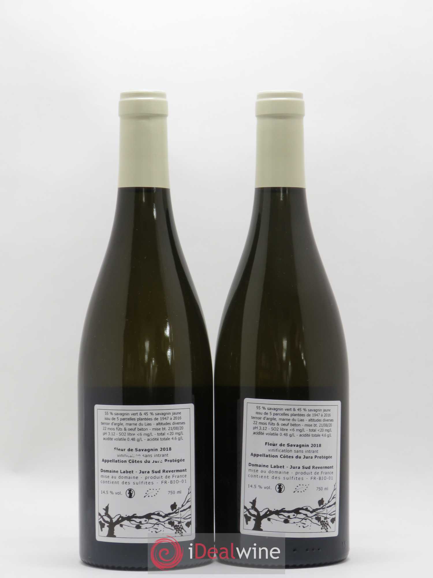 Côtes du Jura Fleur de Savagnin Romain - Julien - Charline Labet 2018 - Lot de 2 bouteilles - 1