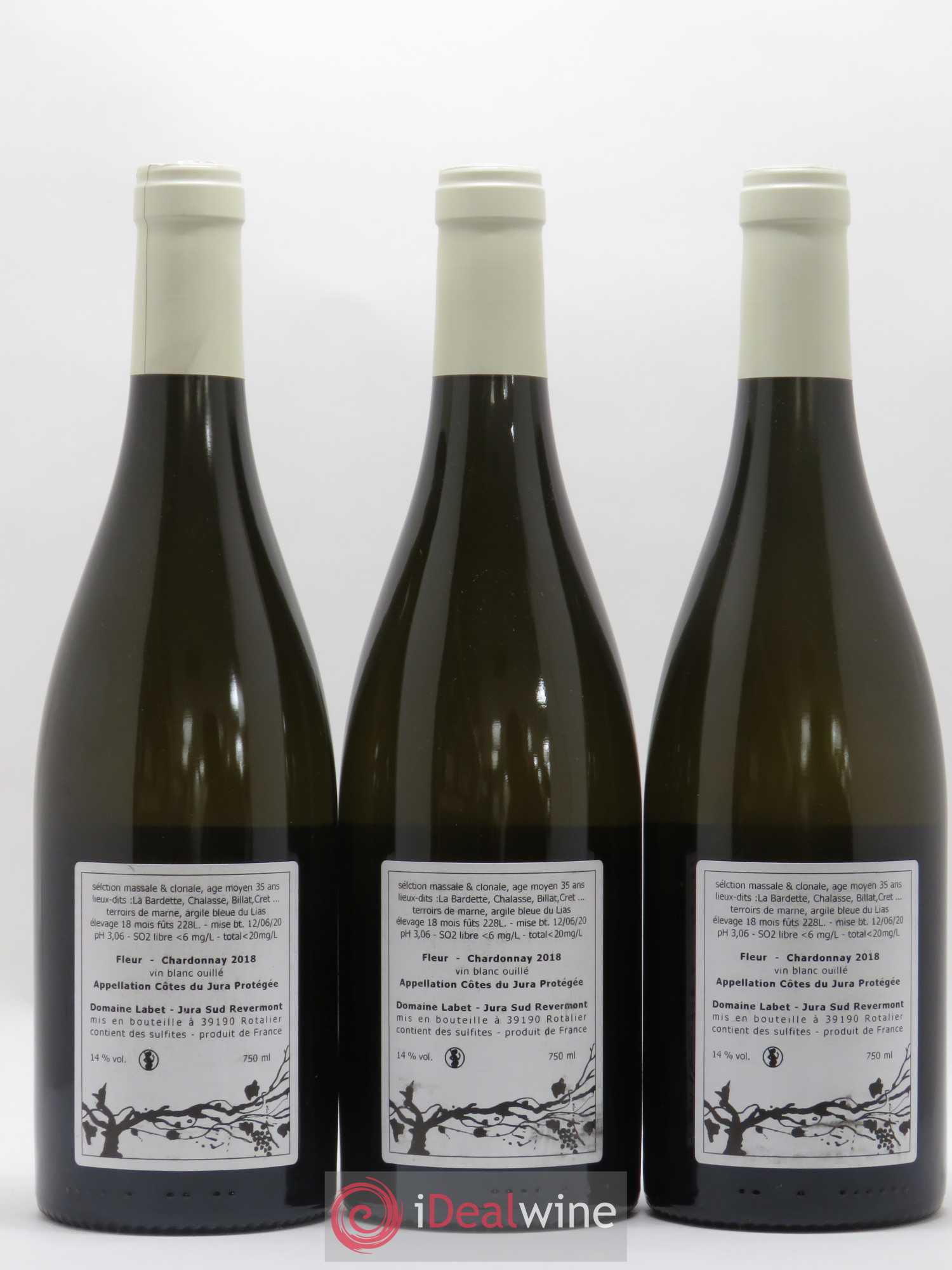 Côtes du Jura Chardonnay Fleur Romain - Julien  - Charline Labet 2018 - Lot de 3 bouteilles - 1