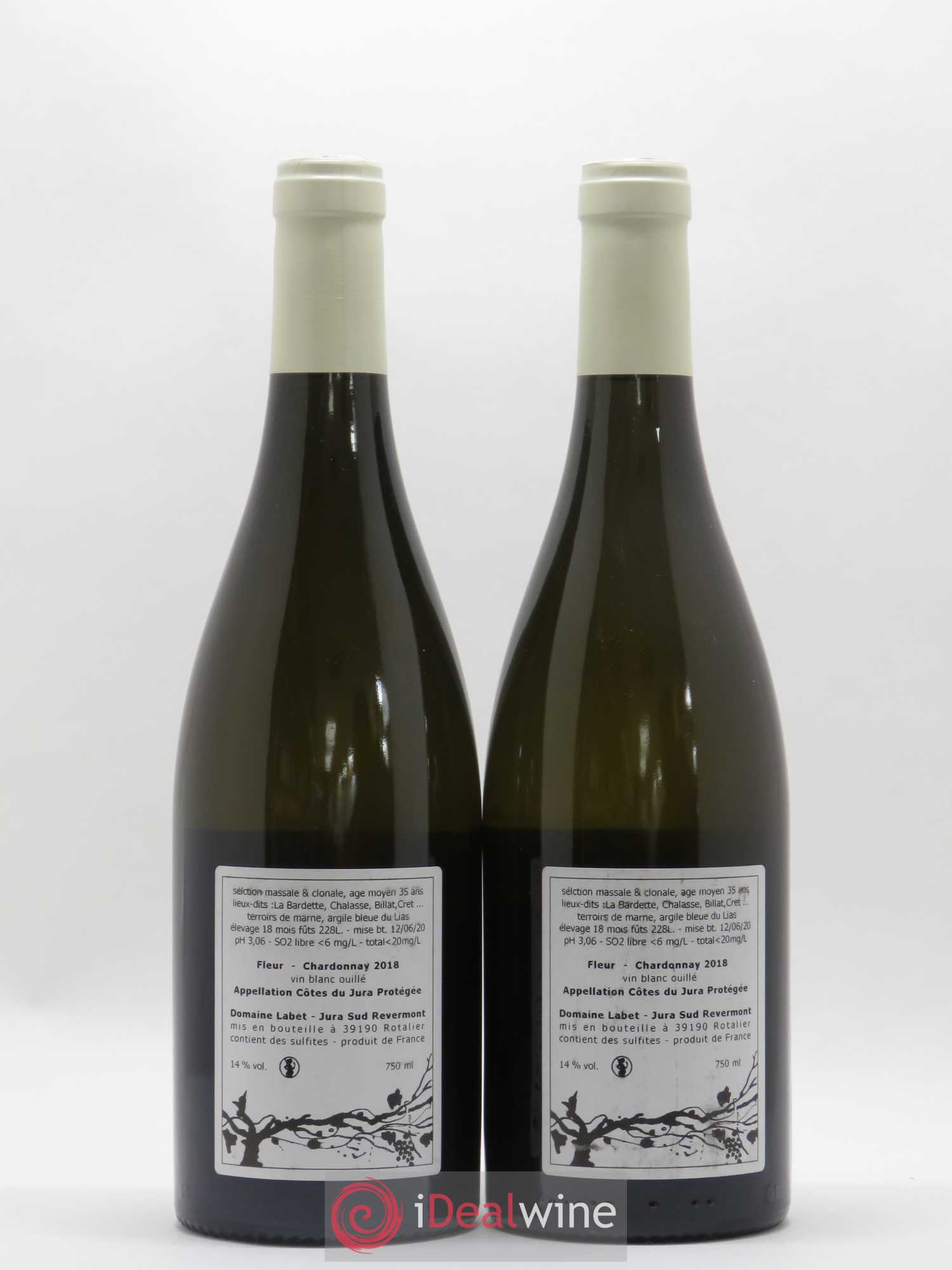 Côtes du Jura Chardonnay Fleur Romain - Julien - Charline Labet 2018 - Lot de 2 bouteilles - 1