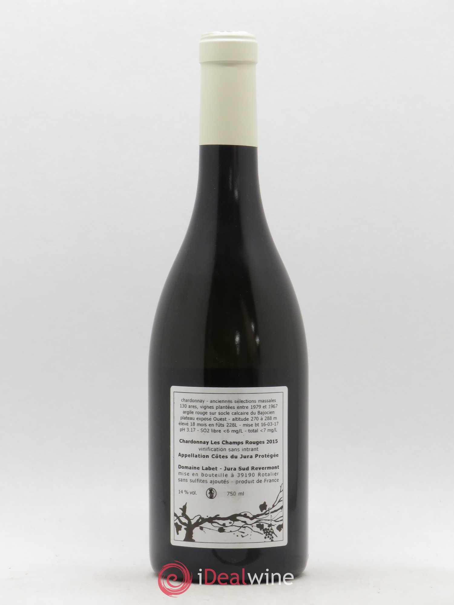 Côtes du Jura Chardonnay Les Champs Rouges Romain - Julien  - Charline Labet 2015 - Lot de 1 bouteille - 1