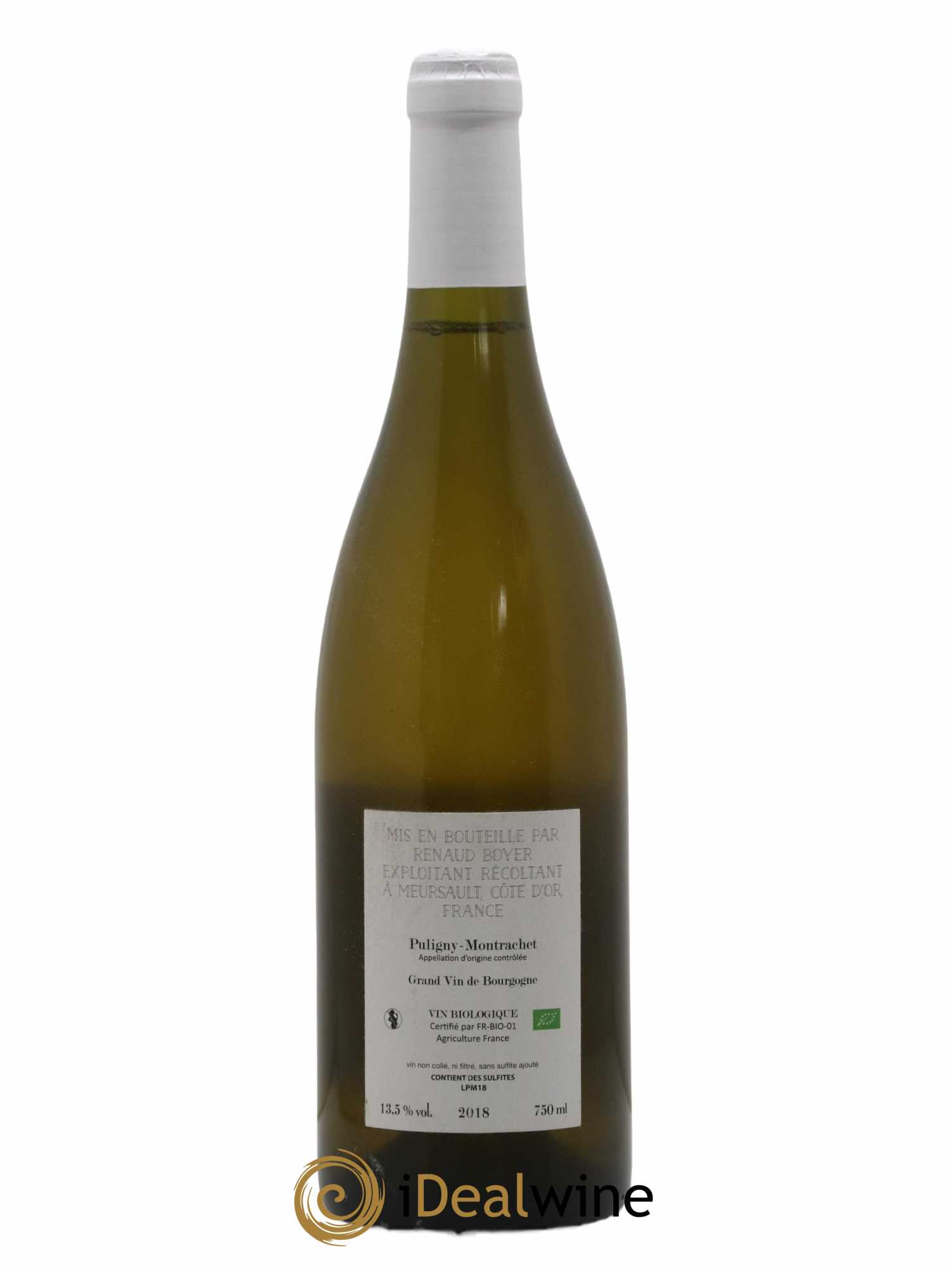 Puligny-Montrachet Les Reuchaux Renaud Boyer 2018 - Lot de 1 bouteille - 1