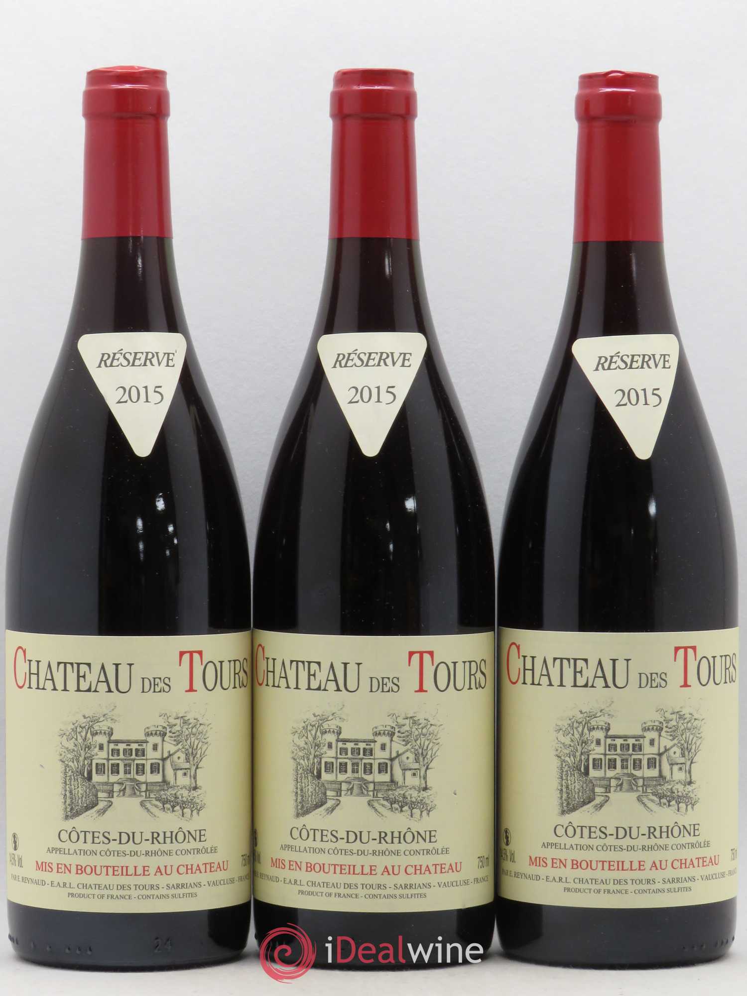 Côtes-du-Rhône Château des Tours Emmanuel Reynaud 2015 - Lot de 3 bouteilles - 0