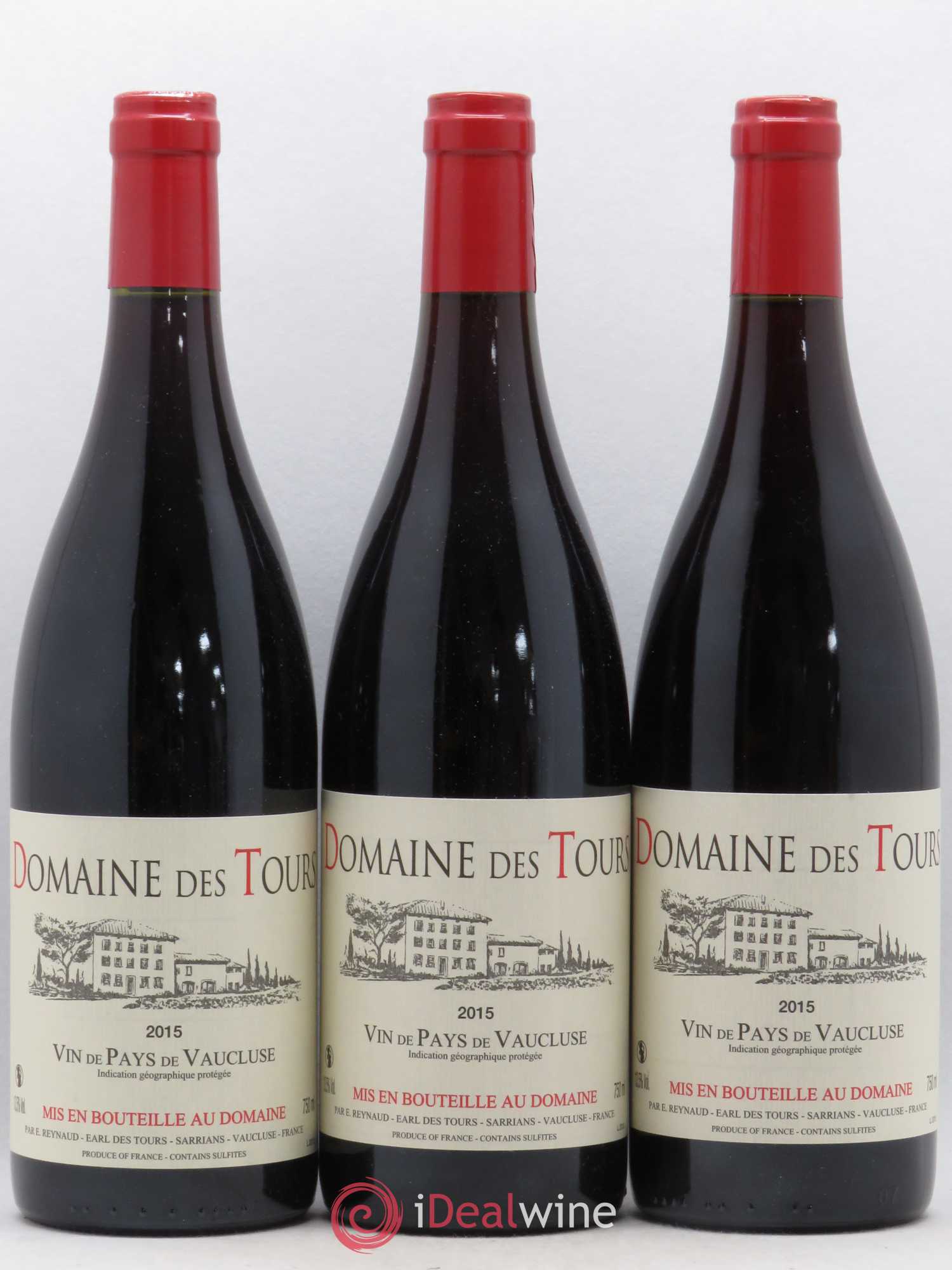 Vaucluse (Vin de Pays de Vaucluse) Domaine des Tours Emmanuel Reynaud 2015 - Lot de 3 bouteilles - 0