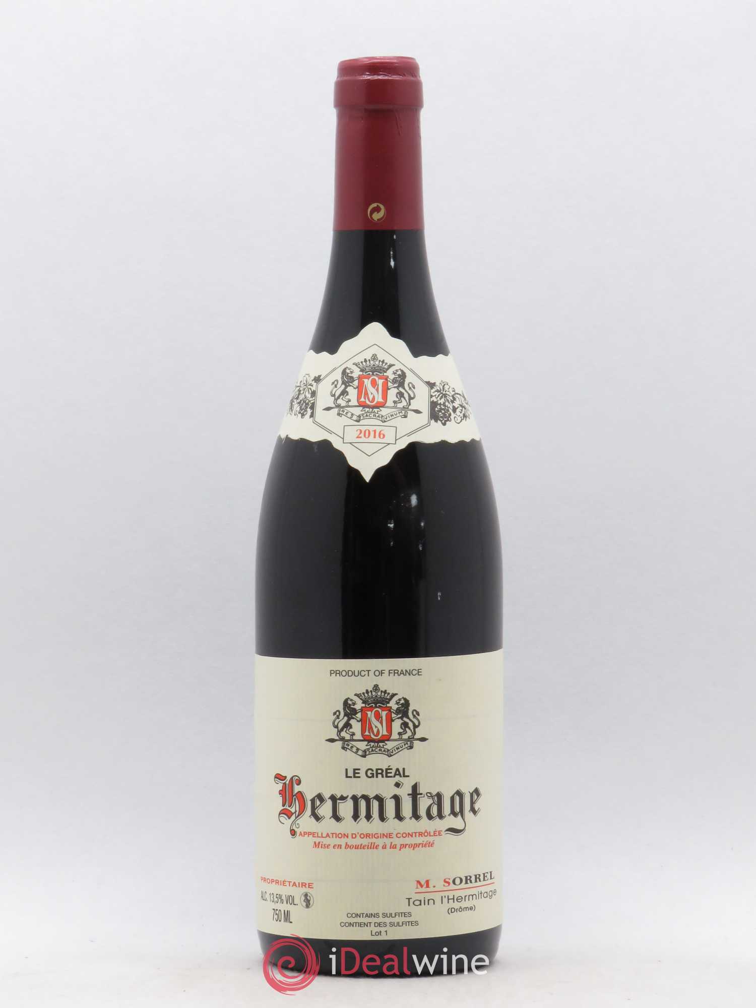 Hermitage Le Gréal Marc Sorrel 2016 - Lot de 1 bouteille - 0
