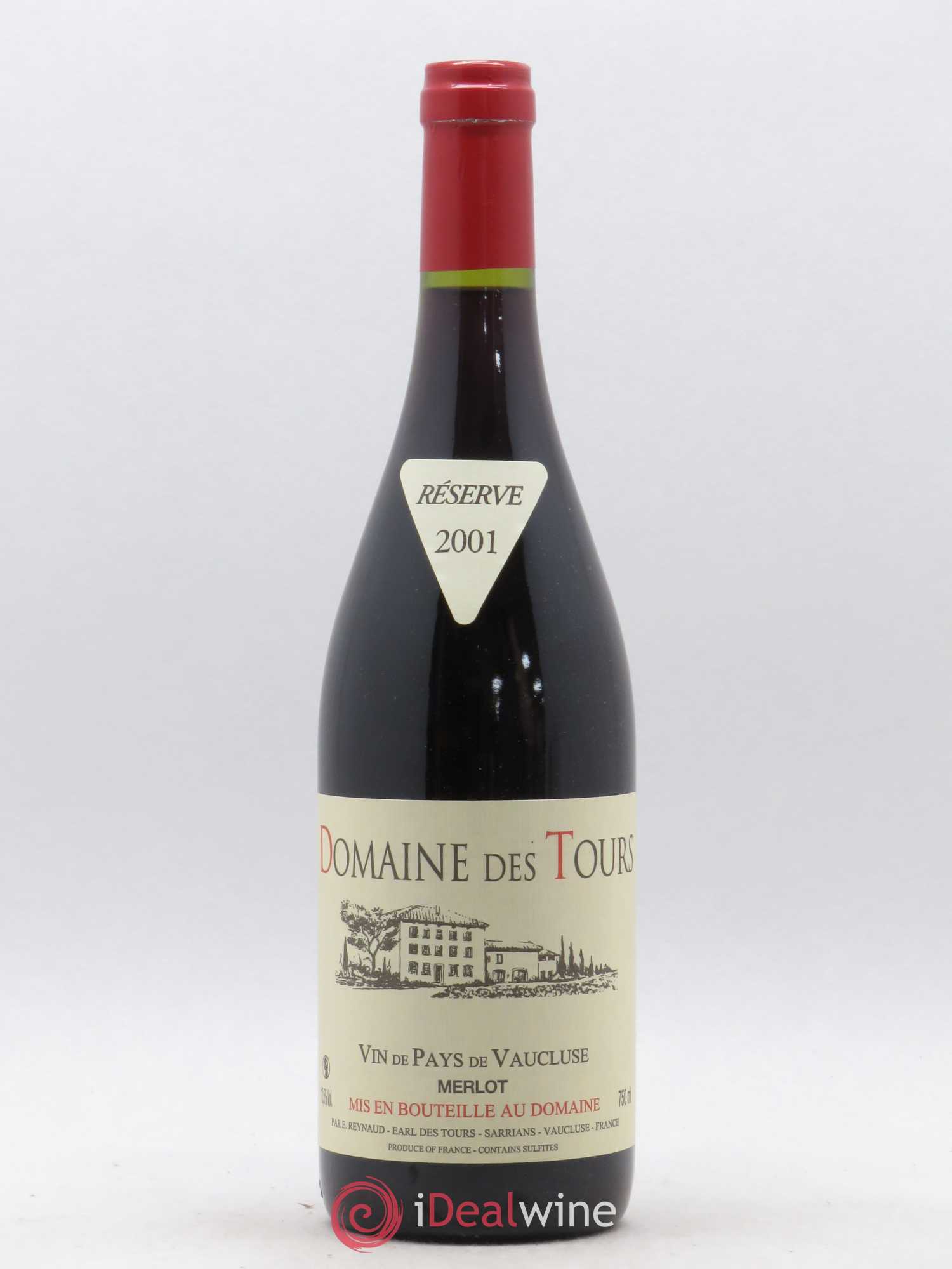Vaucluse Domaine des Tours Merlot Emmanuel Reynaud 2001 - Lot de 1 bouteille - 0