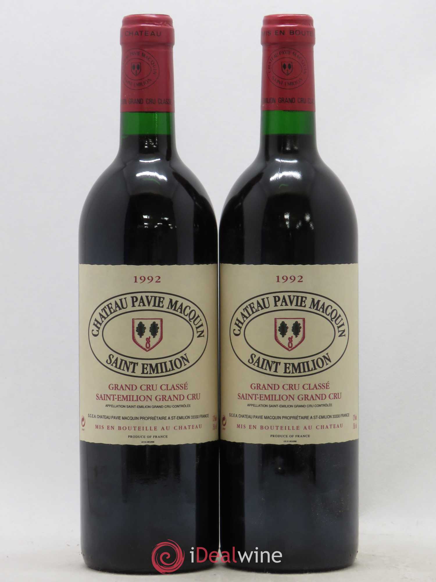 Château Pavie Macquin 1er Grand Cru Classé B 1992 - Lot de 2 bouteilles - 0