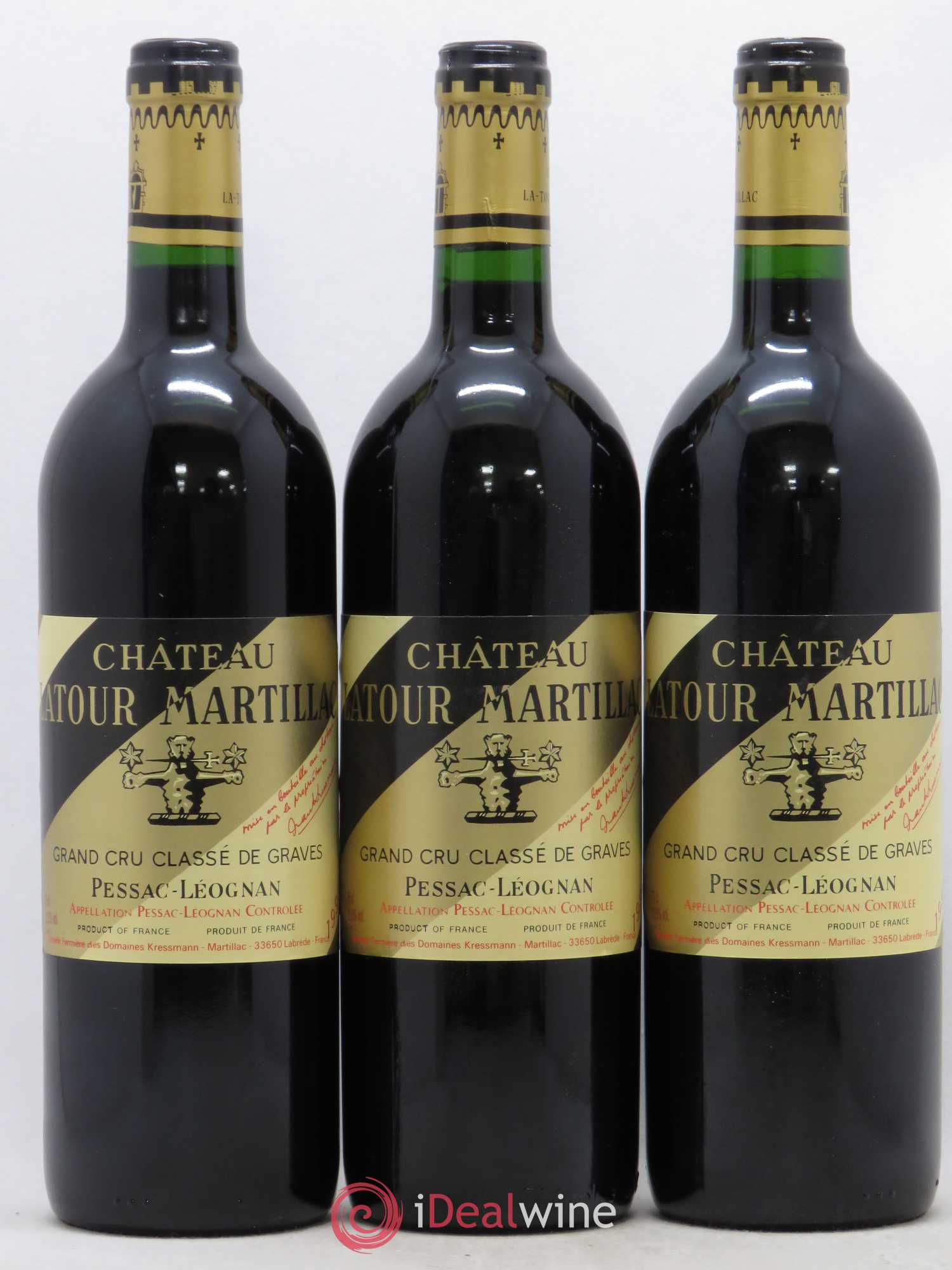 Château Latour-Martillac Cru Classé de Graves 1991 - Lot de 3 bouteilles - 0