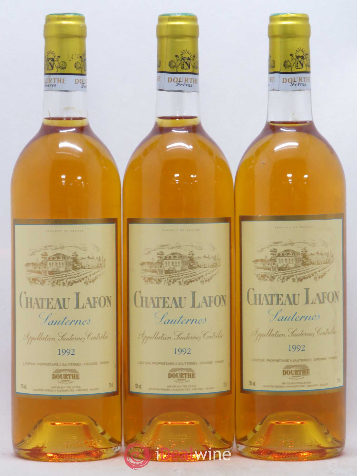Château Lafon 1992 - Lotto di 3 bottiglie - 0