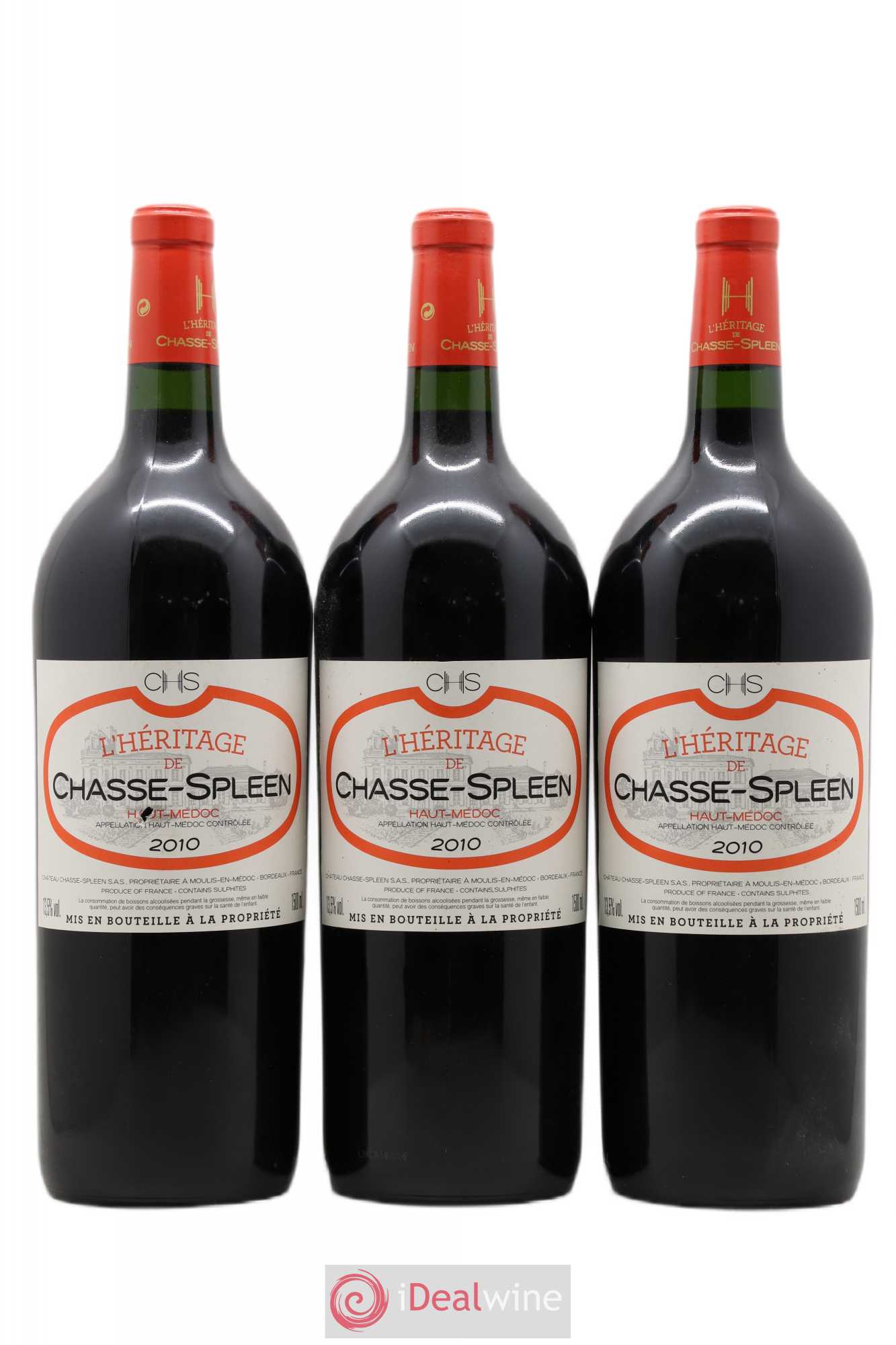 Héritage (Ermitage) de Chasse Spleen 2010 - Lot de 3 magnums - 0