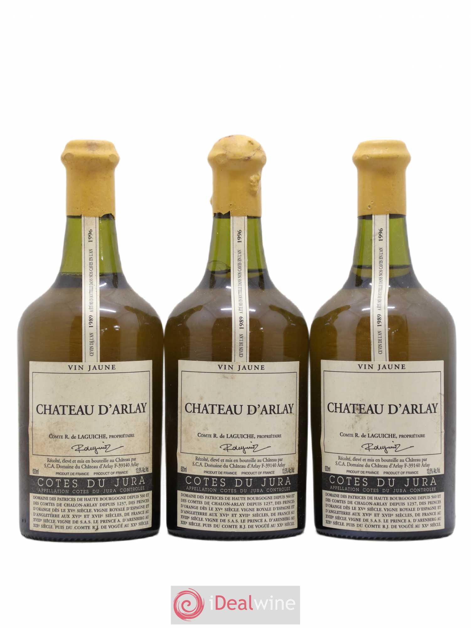Côtes du Jura Vin jaune Château d'Arlay 1989 - Lot de 3 bouteilles - 0