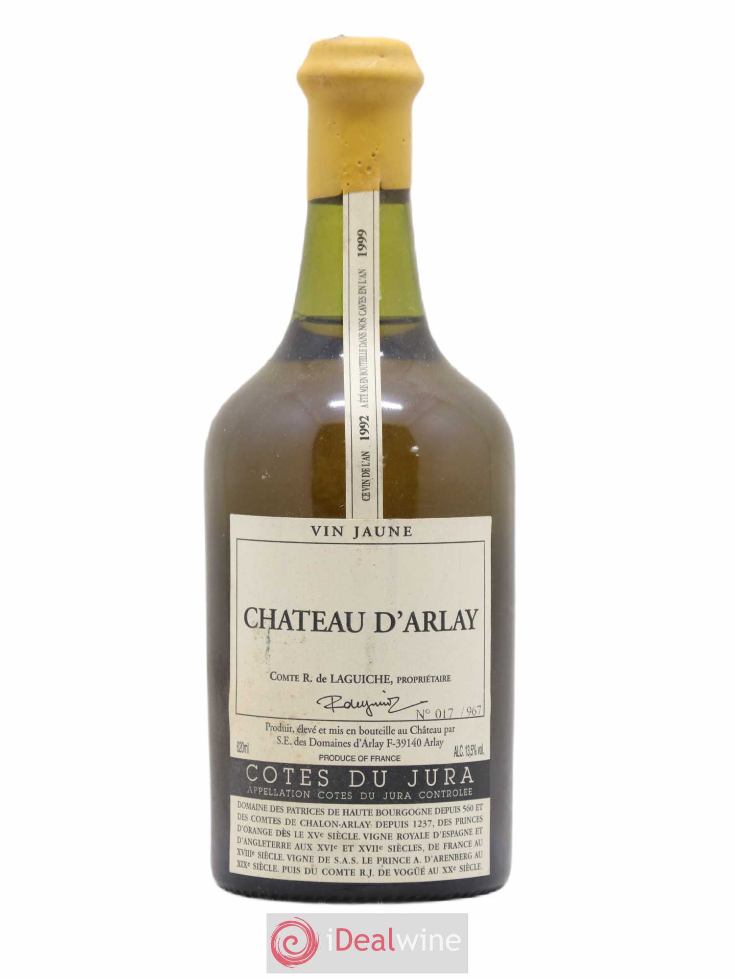Côtes du Jura Vin jaune Château d'Arlay 1992 - Lot de 1 bouteille - 0