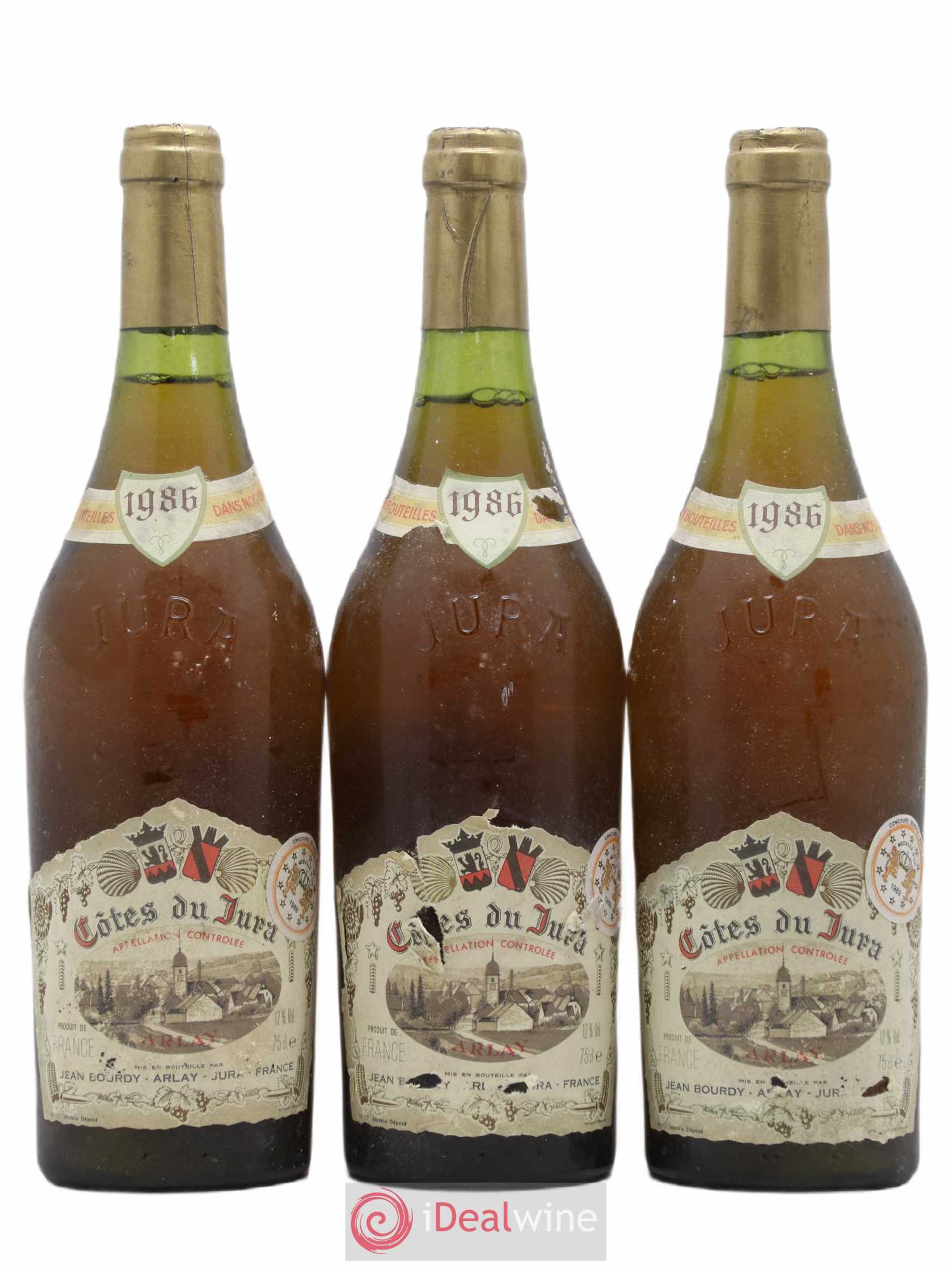 Côtes du Jura Jean Bourdy 1986 - Lotto di 3 bottiglie - 0