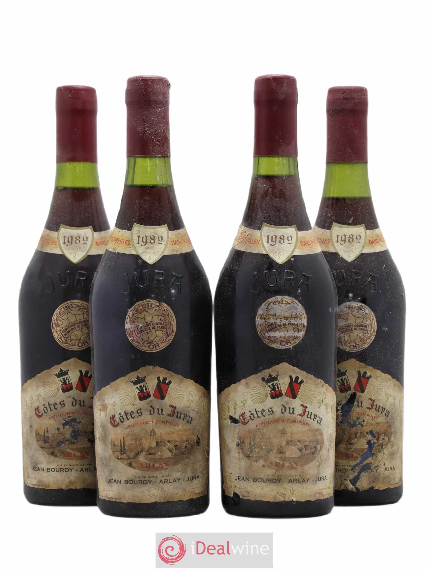 Côtes du Jura Jean Bourdy 1982 - Lot de 4 bouteilles - 0