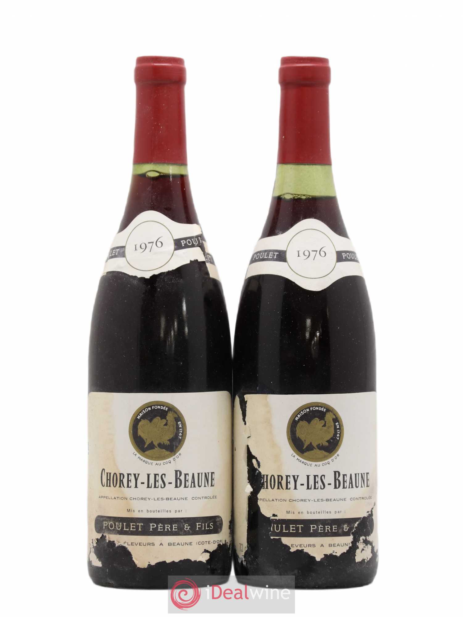 Chorey-lès-Beaune Poulet Pere Et Fils 1976 - Posten von 2 Flaschen - 0