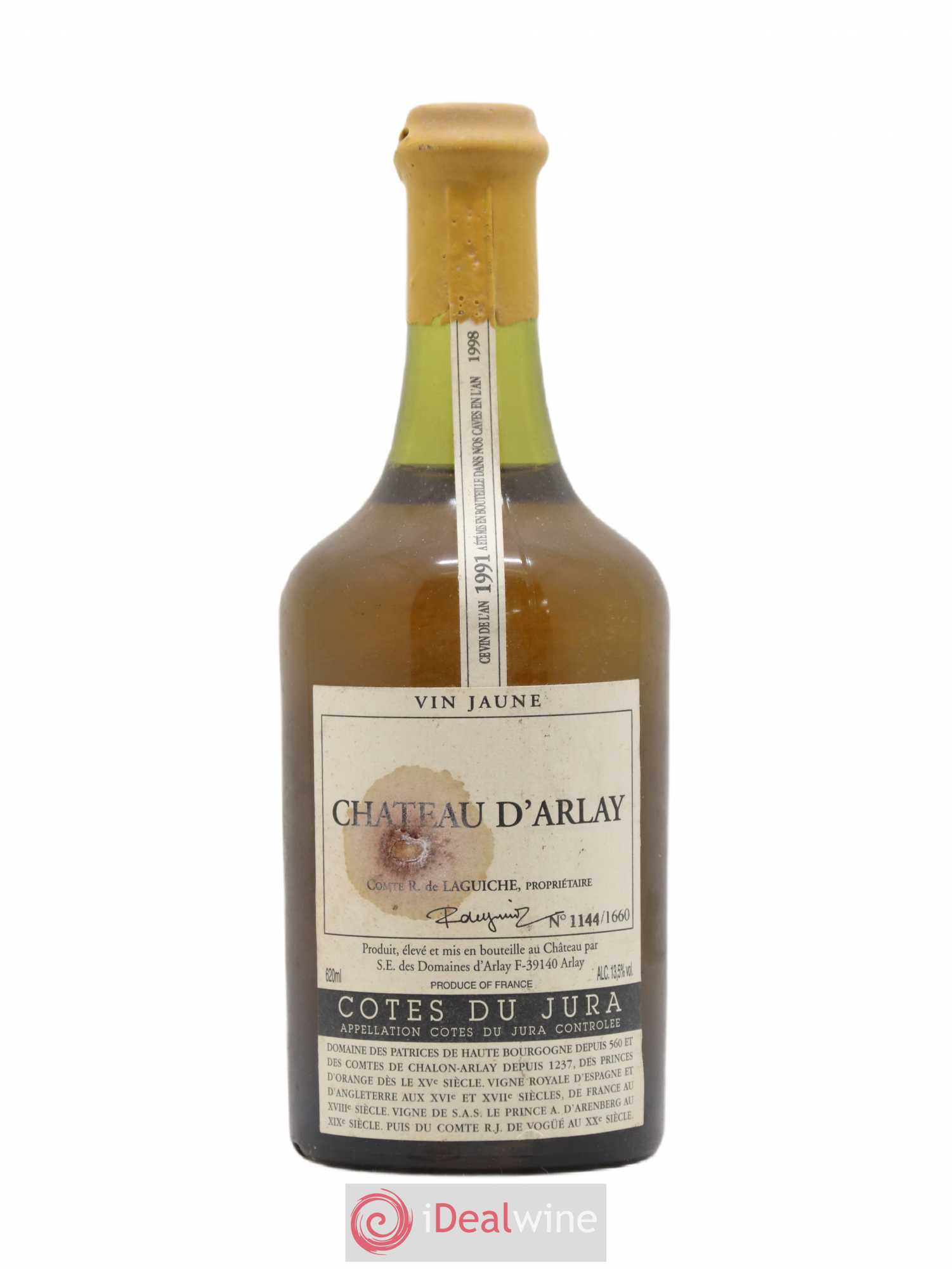 Côtes du Jura Vin jaune Château d'Arlay 1991 - Lot de 1 bouteille - 0