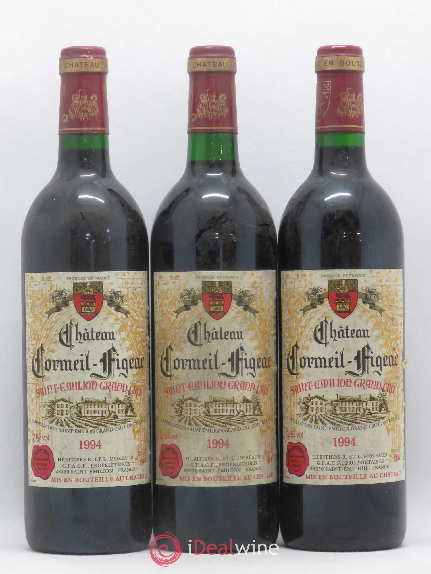 Château Cormeil Figeac 1994 - Lot de 3 bouteilles - 0
