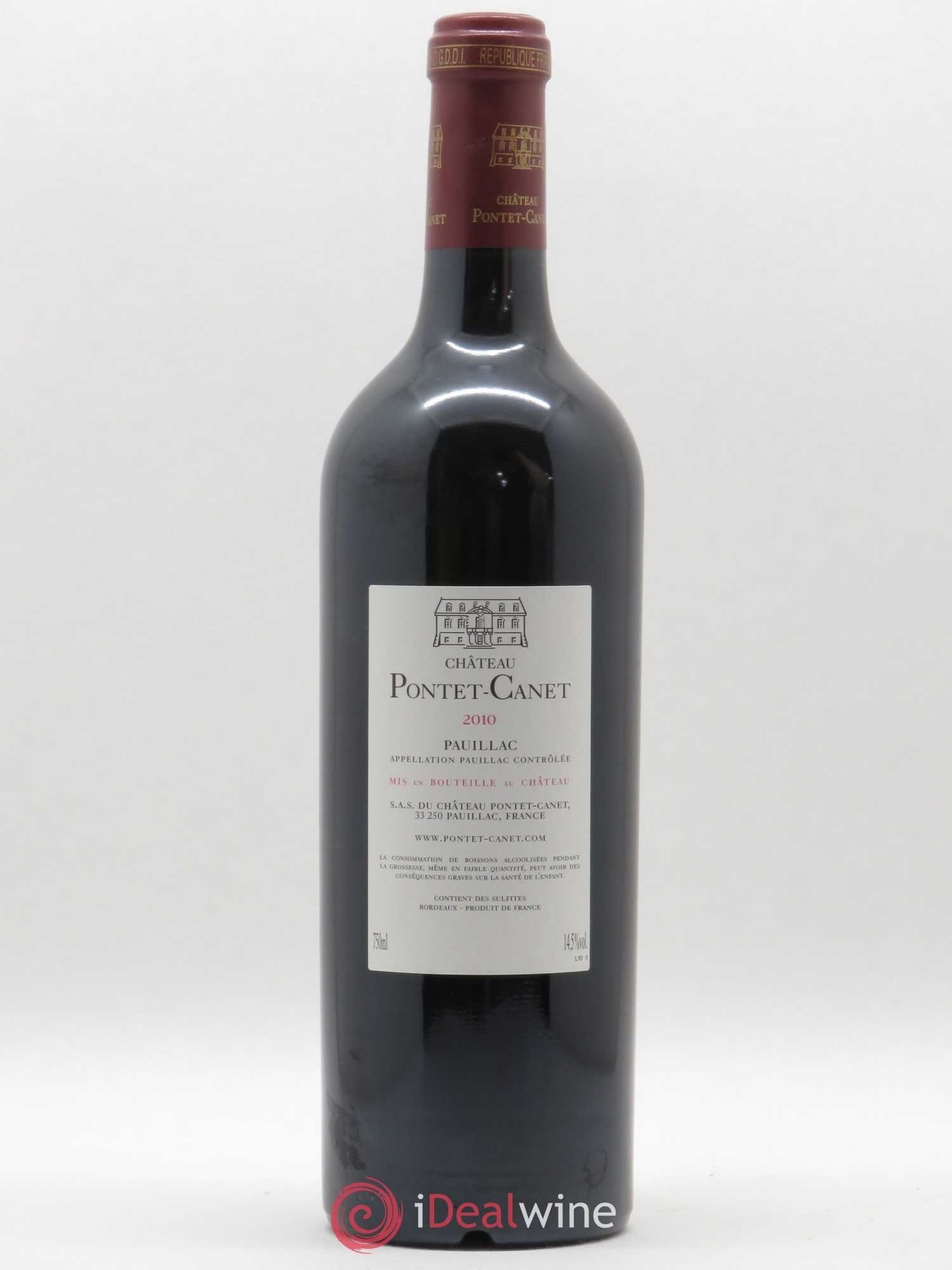 Château Pontet Canet 5ème Grand Cru Classé 2010 - Lot de 1 bouteille - 1