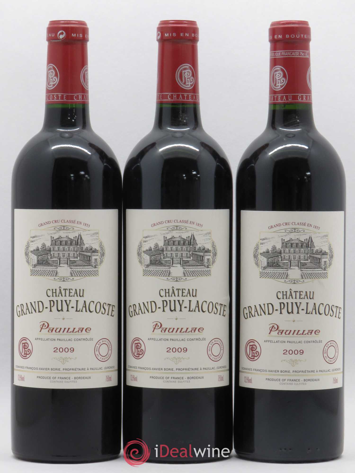 Château Grand Puy Lacoste 5ème Grand Cru Classé 2009 - Lot de 3 bouteilles - 0