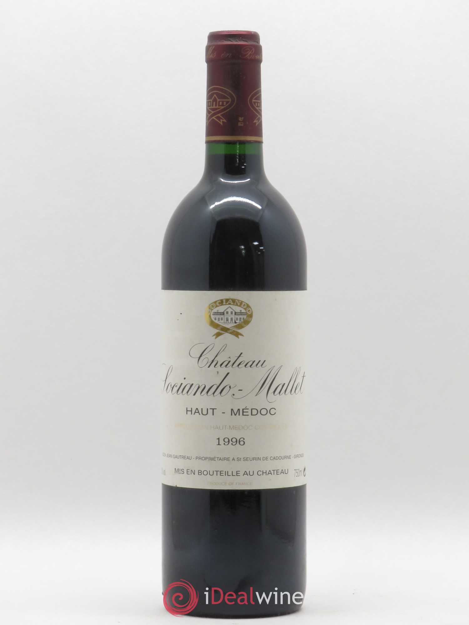 Château Sociando Mallet 1996 - Lot de 1 bouteille - 0