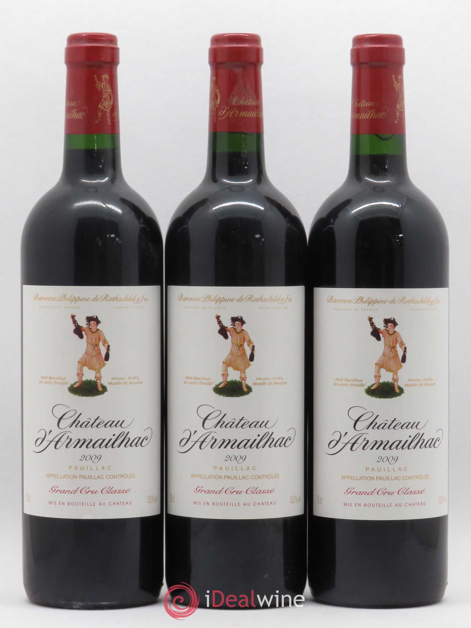 Château d' Armailhac - Mouton Baron(ne) Philippe 5ème Grand Cru Classé 2009 - Lot de 3 bouteilles - 0