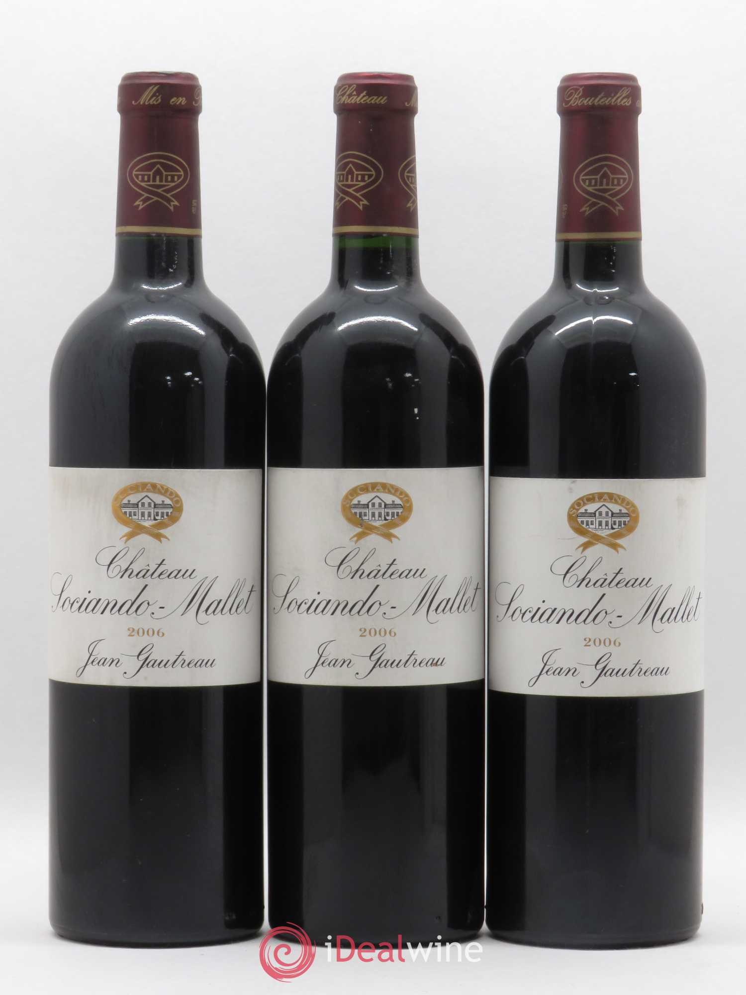 Château Sociando Mallet 2006 - Lot de 3 bouteilles - 0